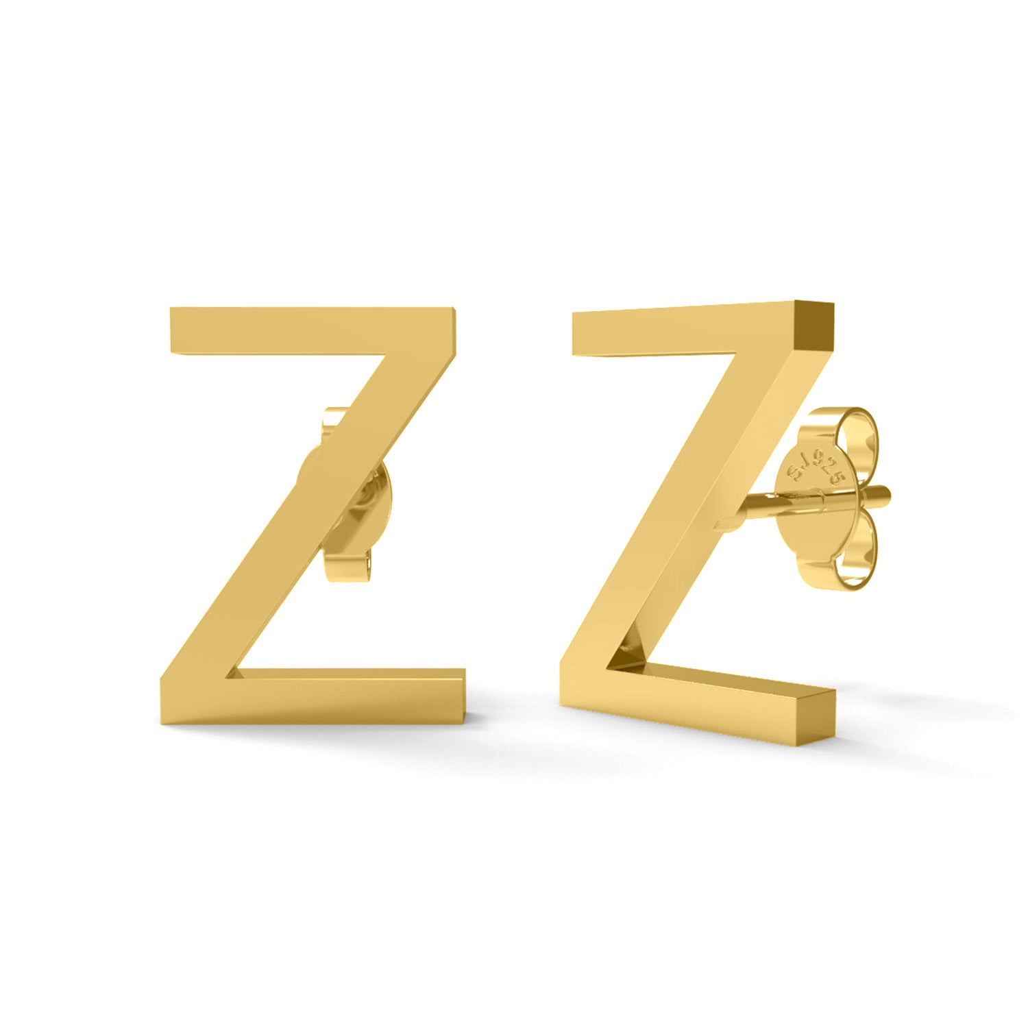 Initial "Z" Monogram Stud Earring – Sterling Silver