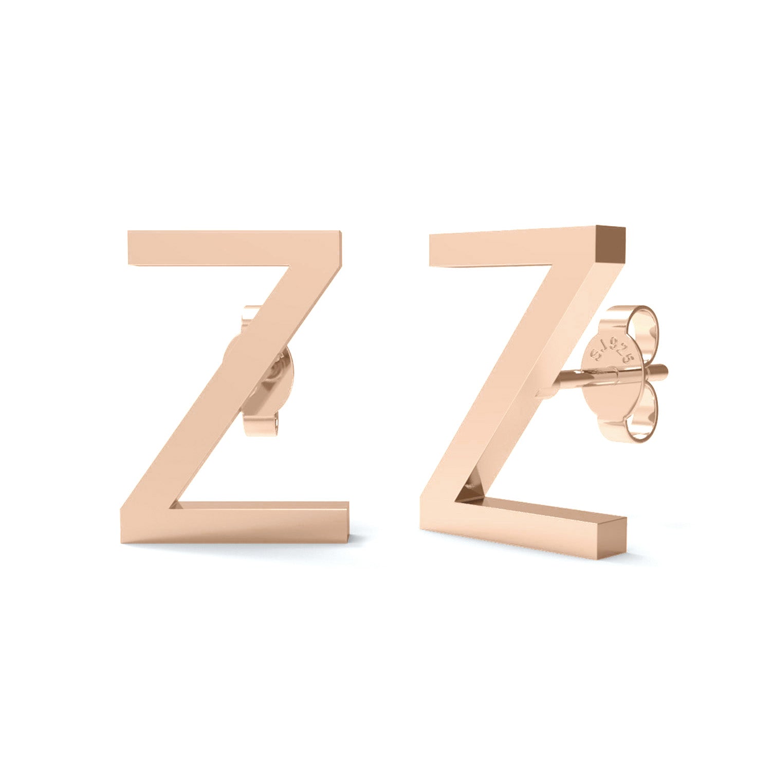 Initial "Z" Monogram Stud Earring – Sterling Silver