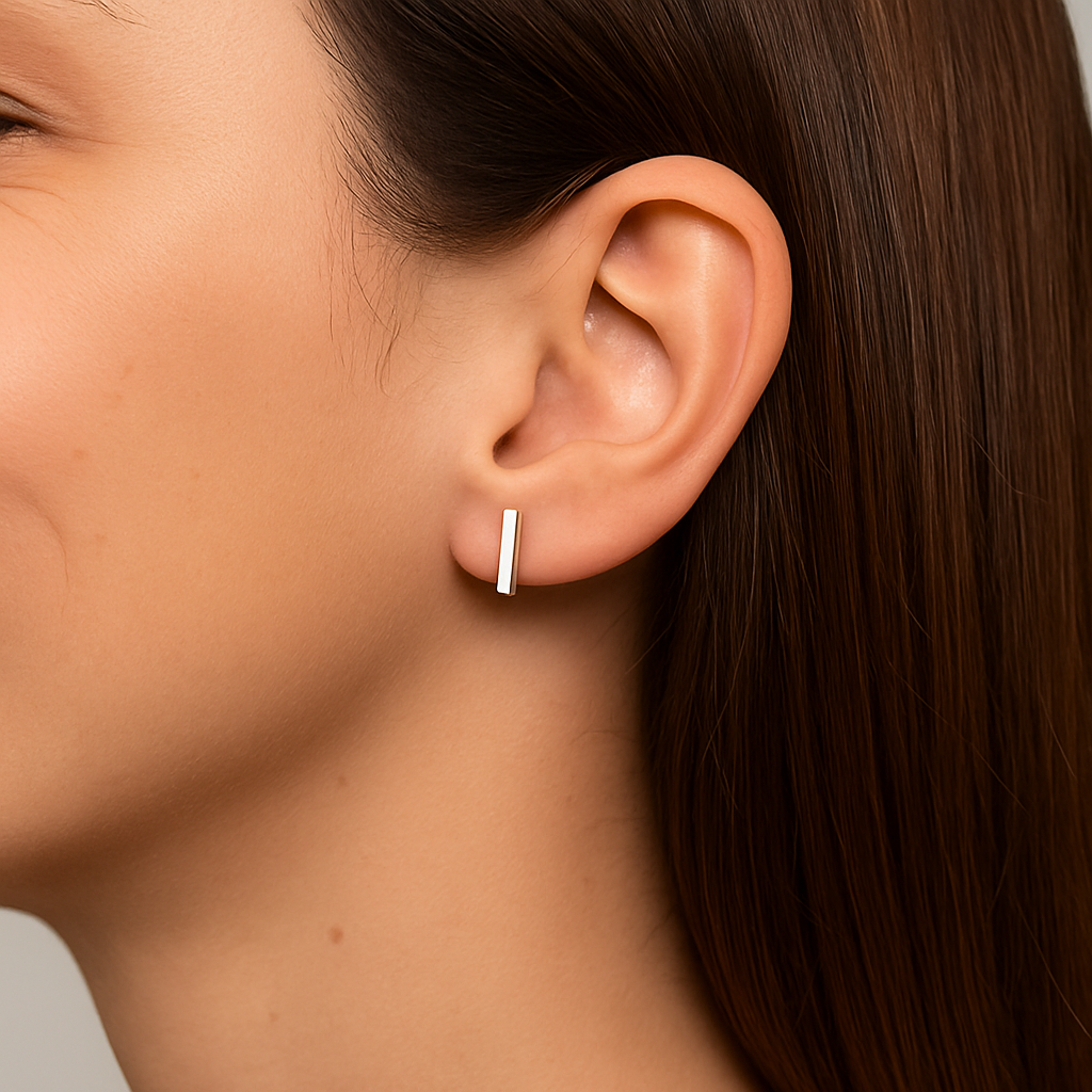 Initial "I" Monogram Stud Earring – Sterling Silver