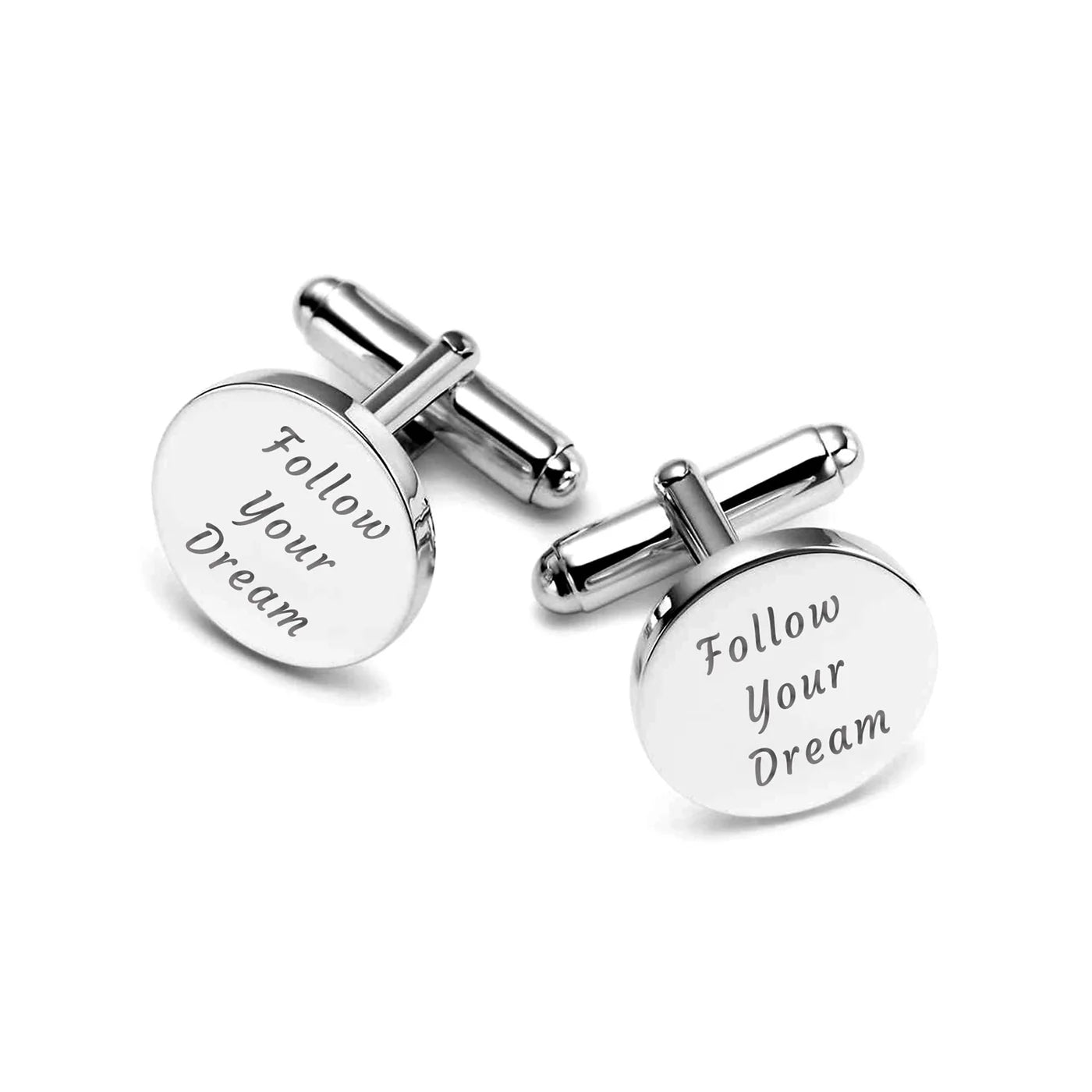 Inspirational Engraved Cufflinks – "Follow Your Dream"