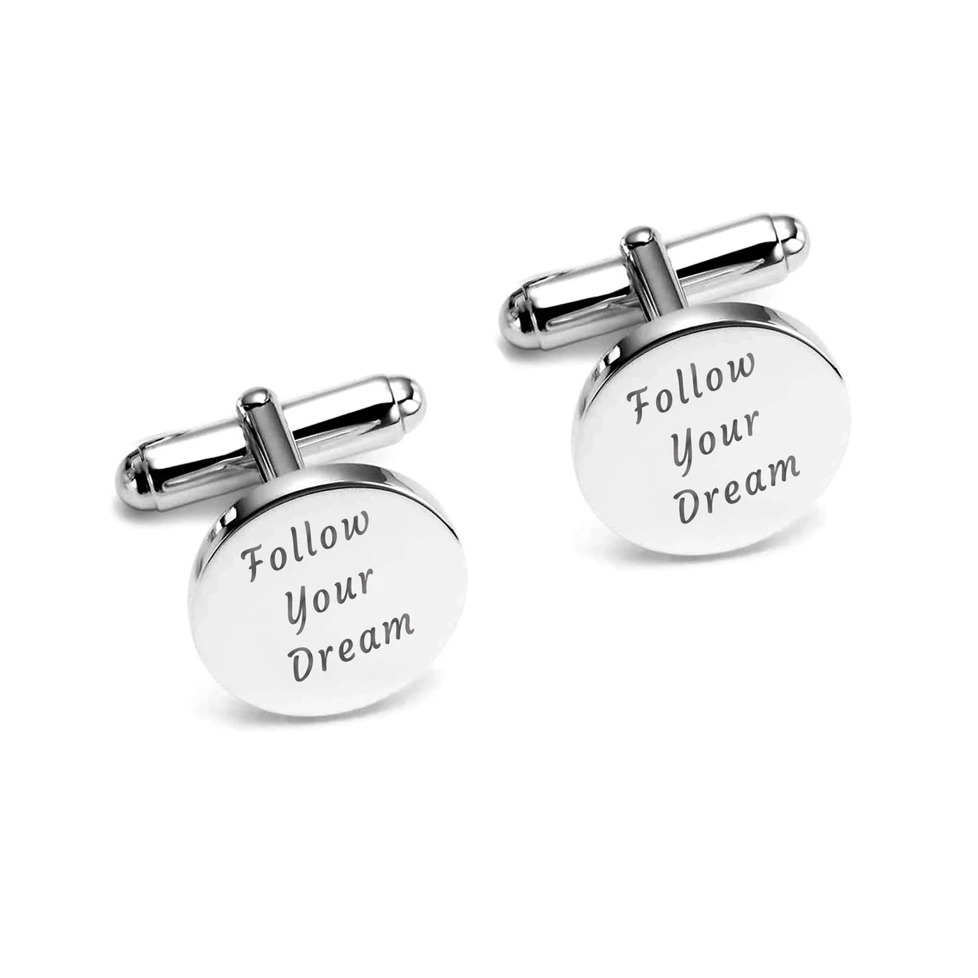 Inspirational Engraved Cufflinks – "Follow Your Dream"