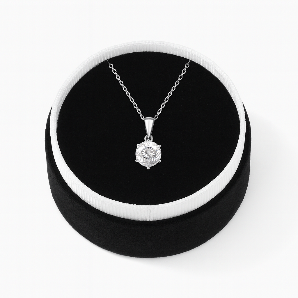 4.00 Ct Portuguese Cut 161 Facets Moissanite Jewelry Set - Sterling Silver