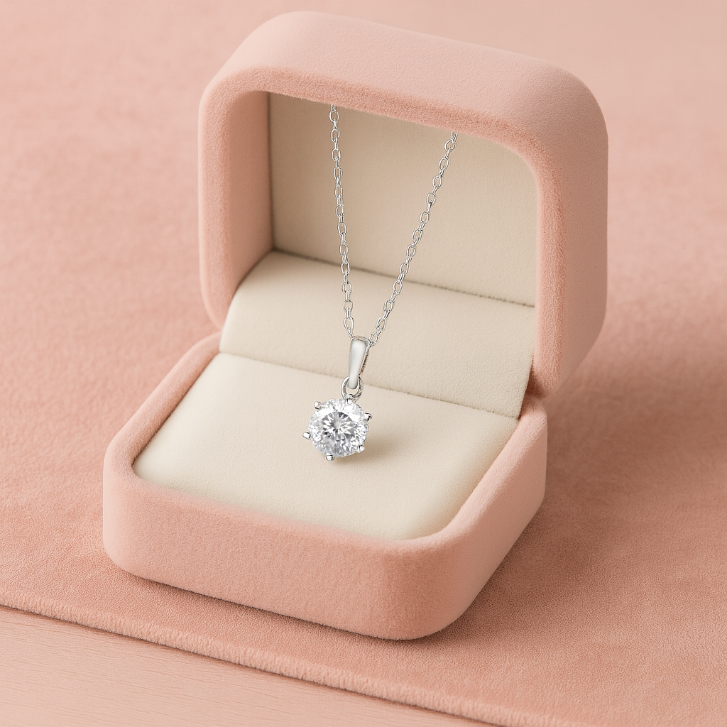 4.00 Ct Portuguese Cut 161 Facets Moissanite Jewelry Set - Sterling Silver