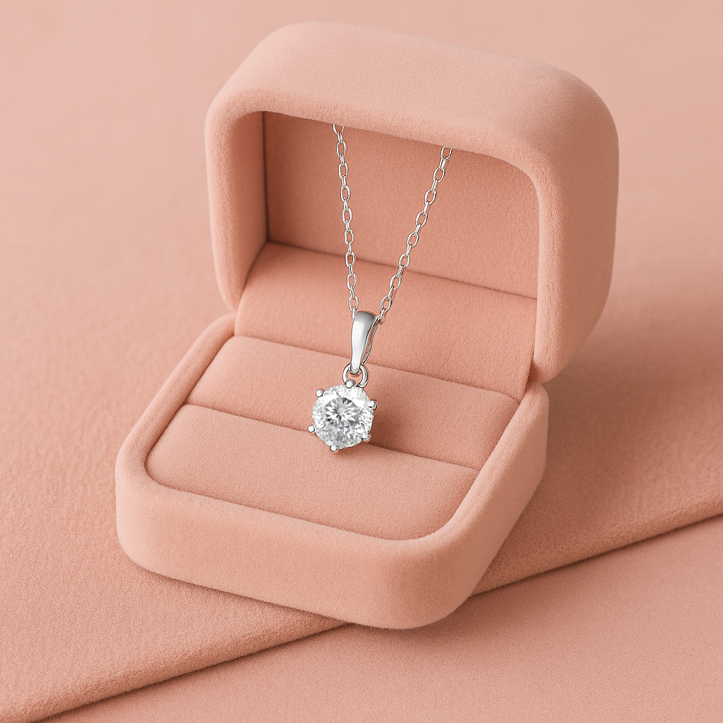 4.00 Ct Portuguese Cut 161 Facets Moissanite Jewelry Set - Sterling Silver