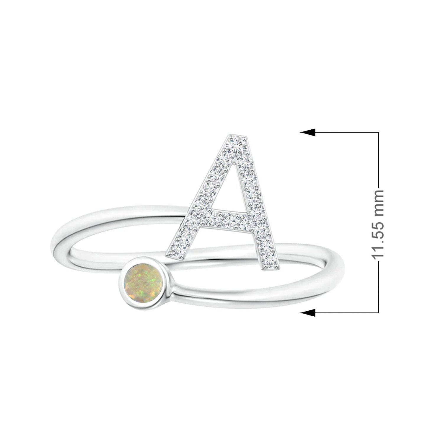 Initials Ethiopian Opal Alphabet Ring