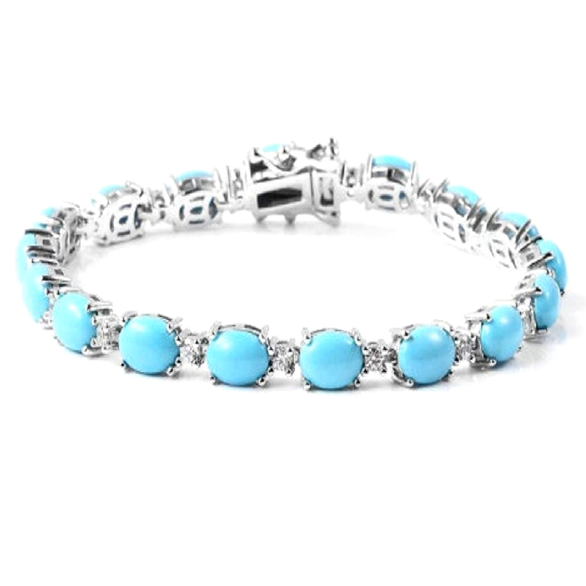 Turquoise, White Topaz Bracelets
