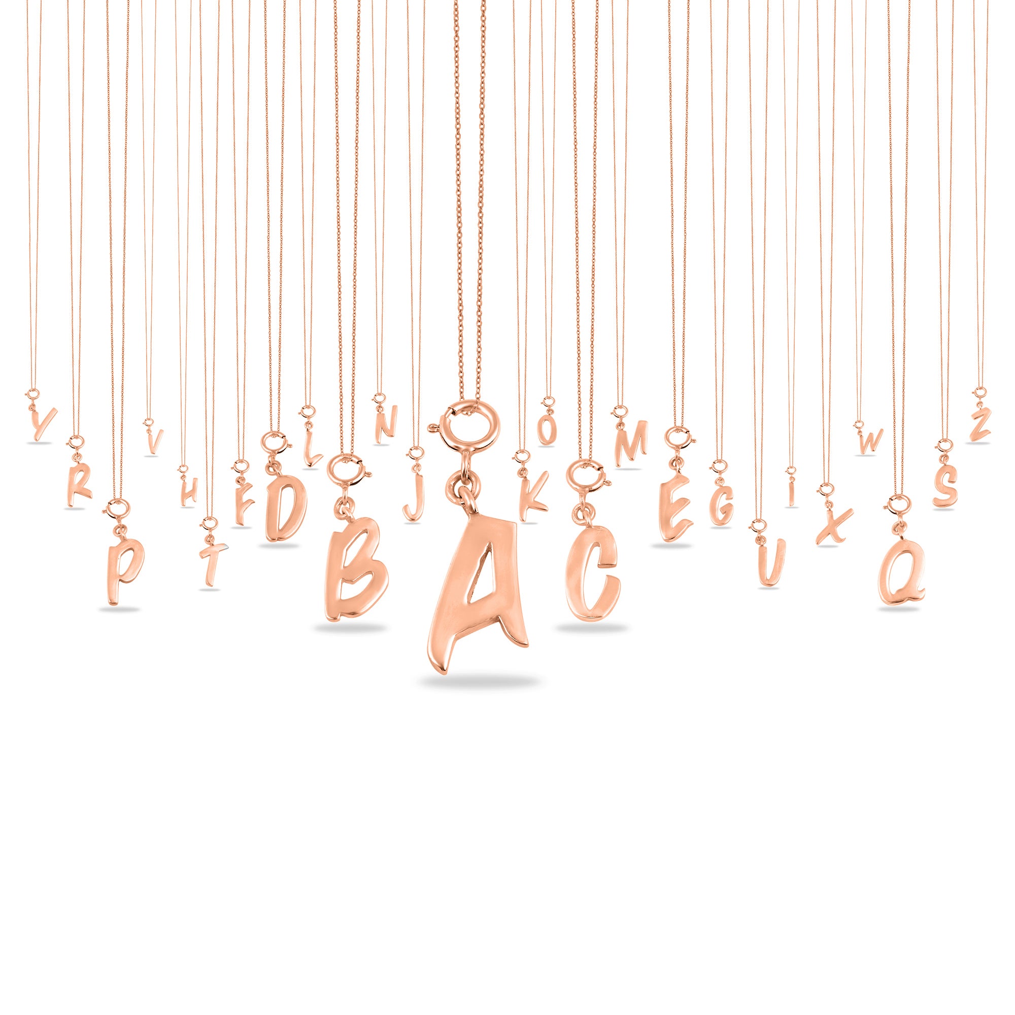 Personalized Letter Pendant - Rose Gold Vermeil
