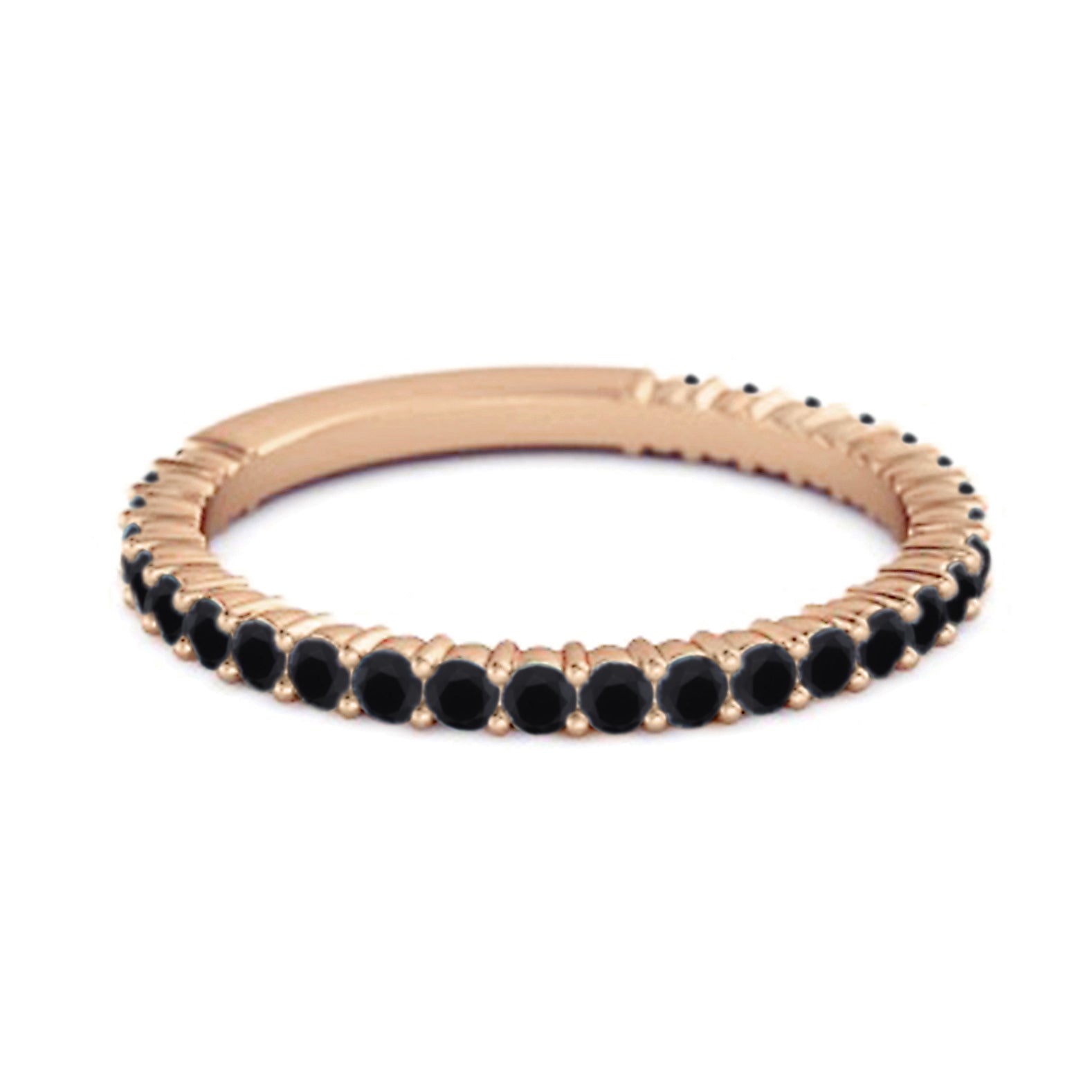 Black Spinel Eternity Band Ring – Sterling Silver