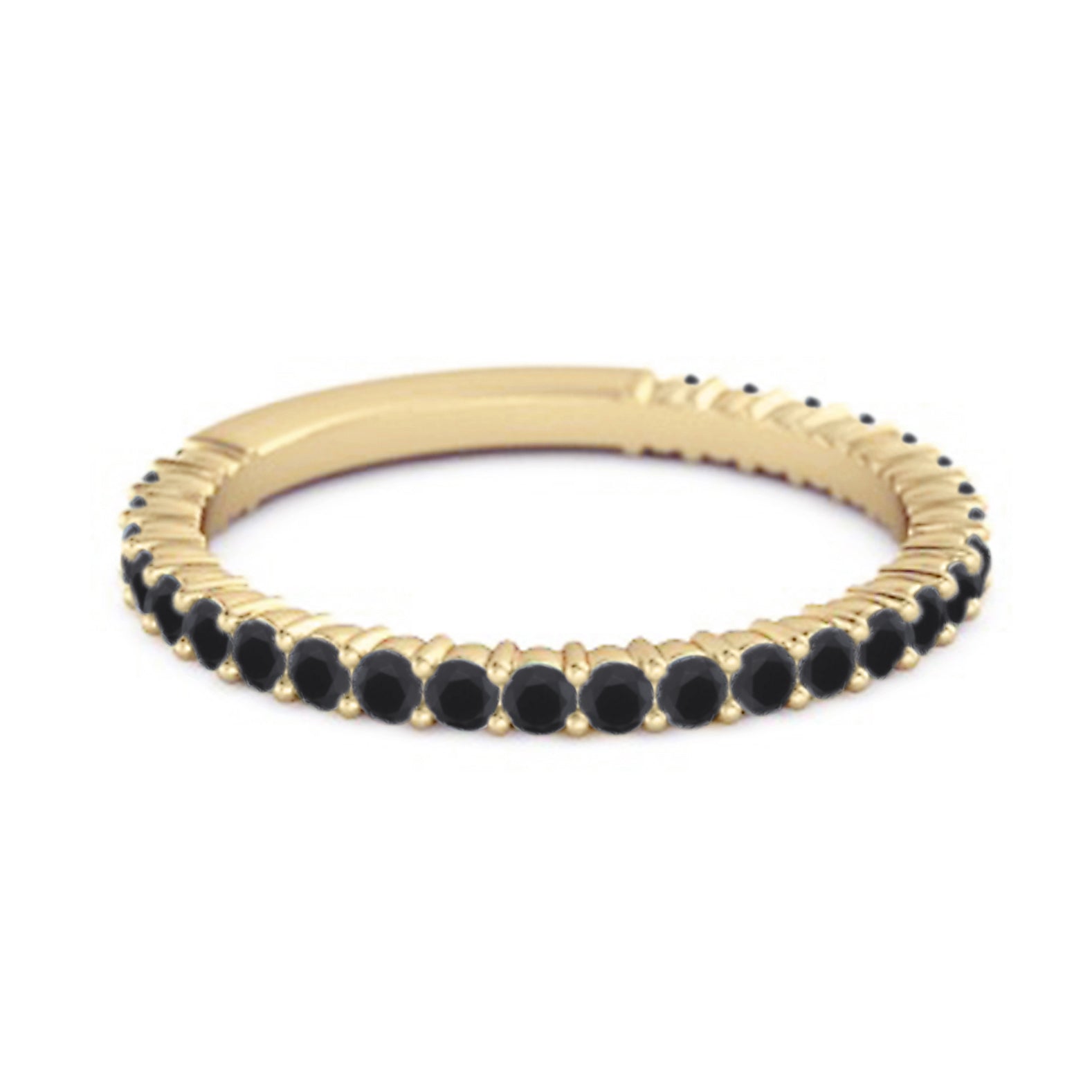 Black Spinel Eternity Band Ring – Sterling Silver