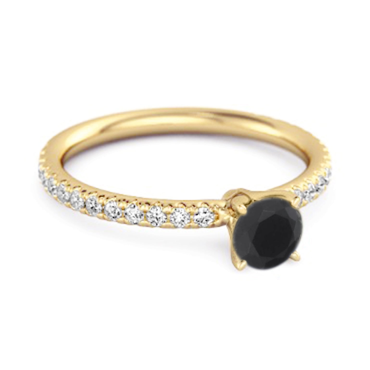 Anello di fidanzamento da sposa in argento sterling 925 con spinello nero da 0,25 carati