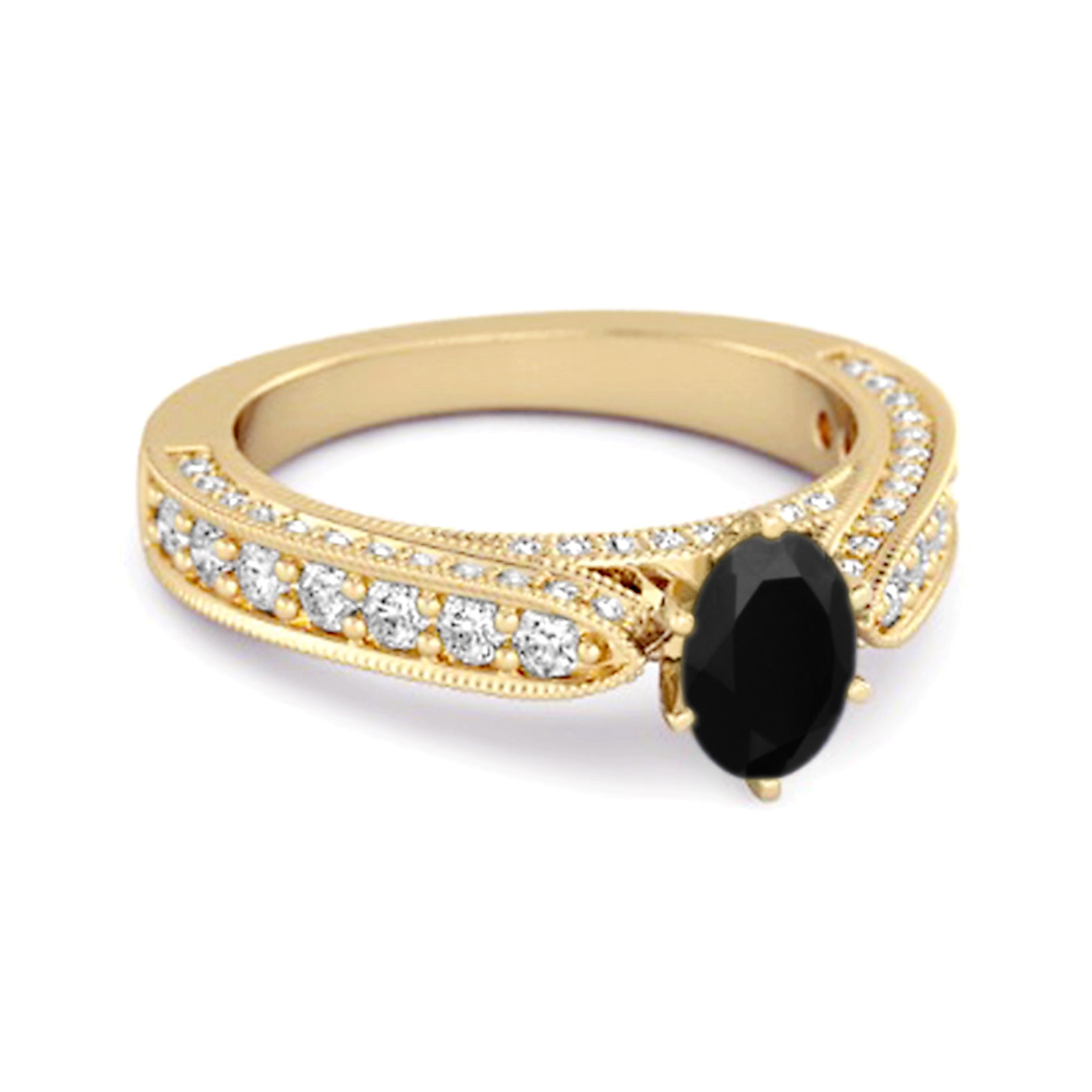 Anello solitario con spinello nero Accents da 1,50 ct in argento sterling 925