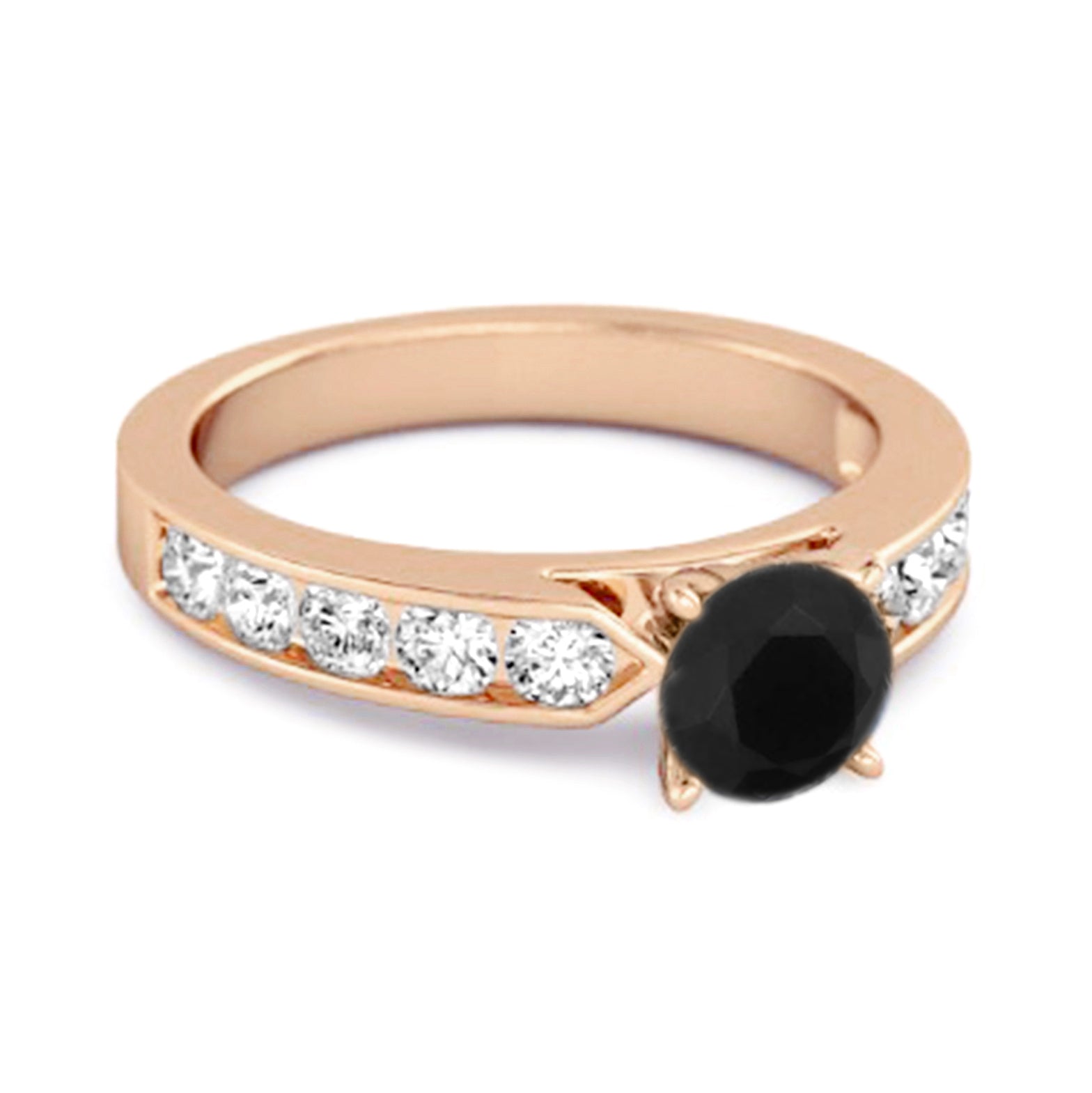 Black Spinel Round Solitaire Statement Ring – Sterling Silver