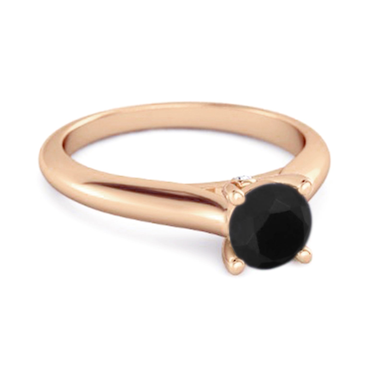 Pink CZ Round Solitaire Ring – Sterling Silver