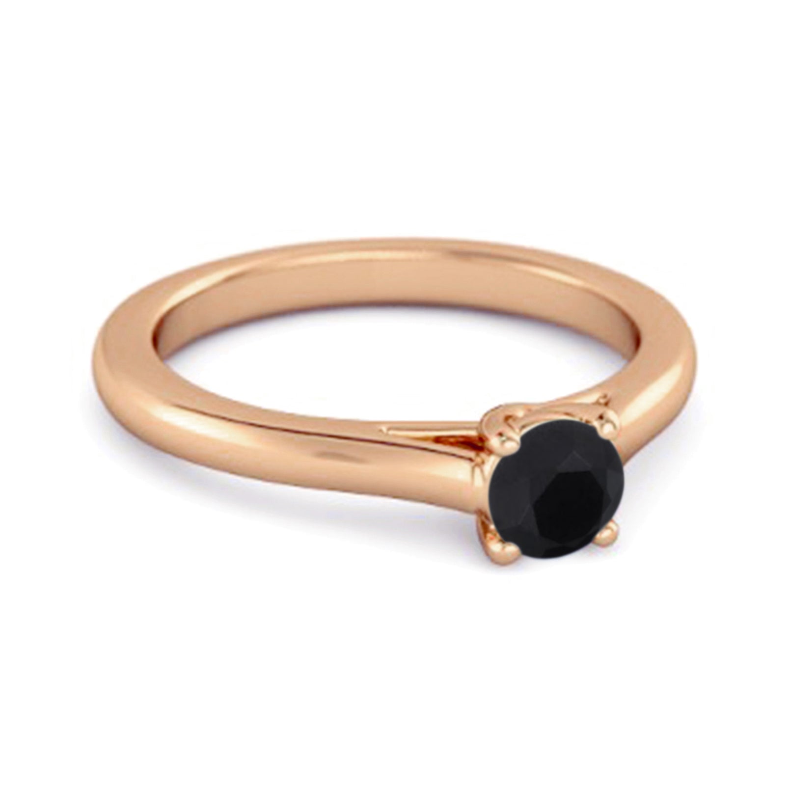 Black Spinel Solitaire Ring – Sterling Silver