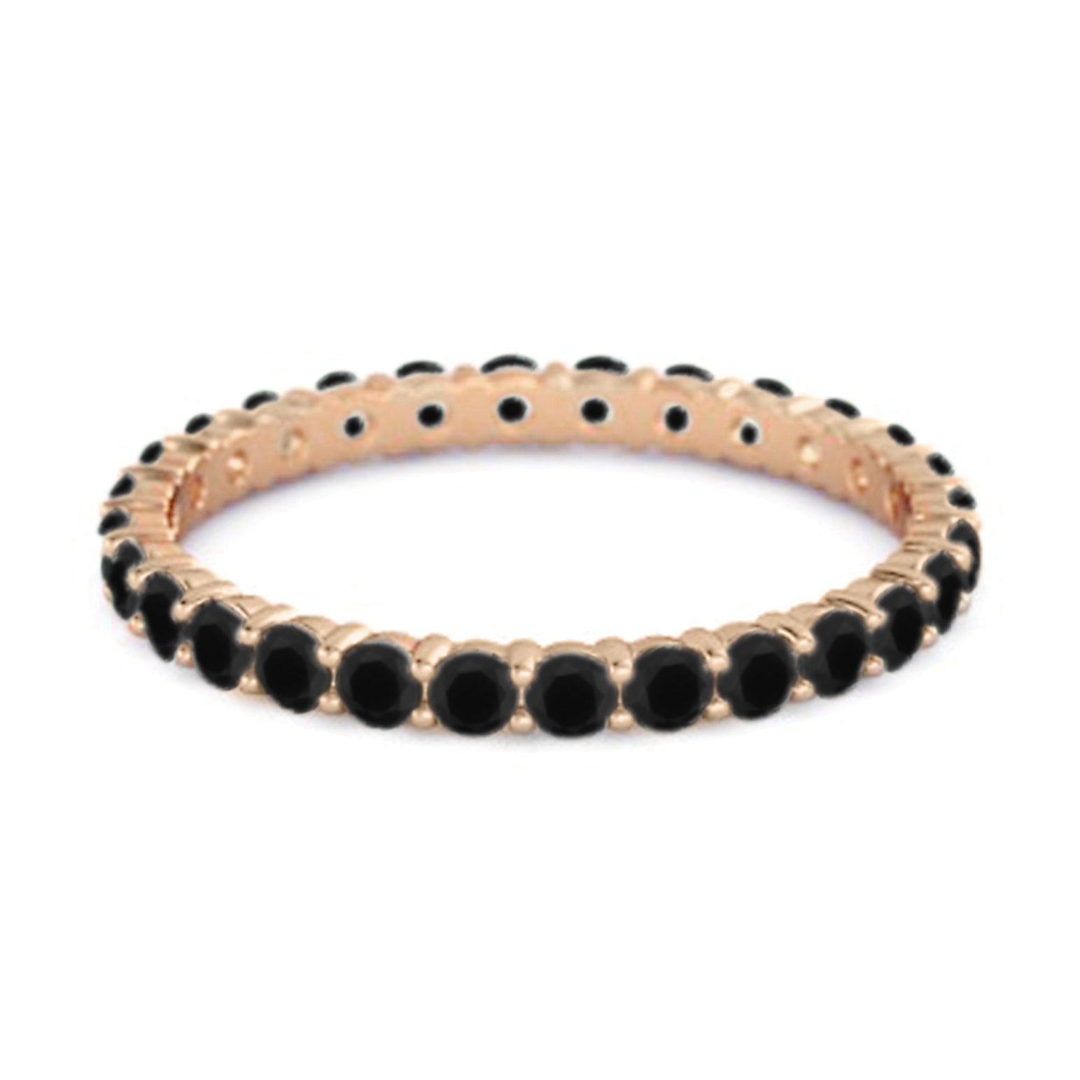 Black Spinel Full Eternity Ring – Sterling Silver