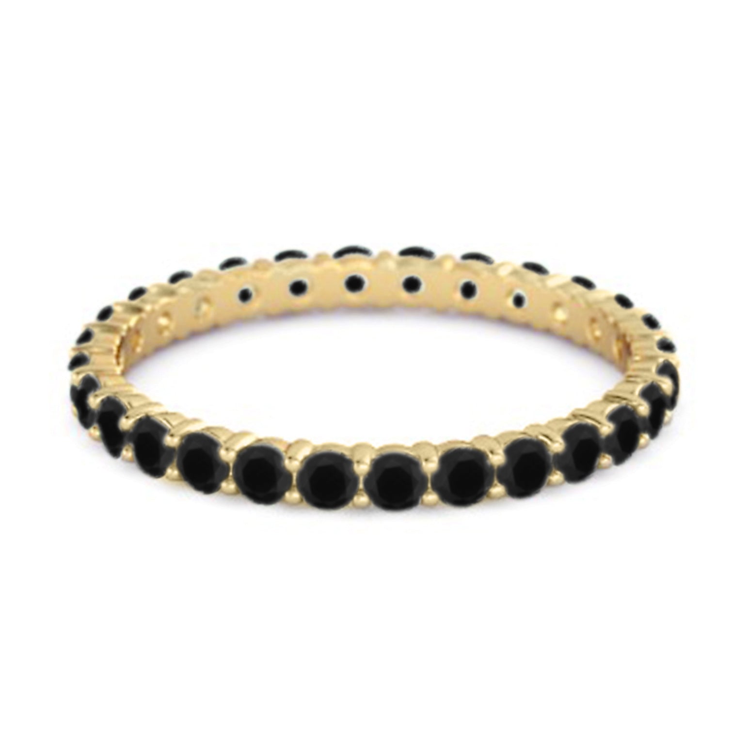 Black Spinel Full Eternity Ring – Sterling Silver