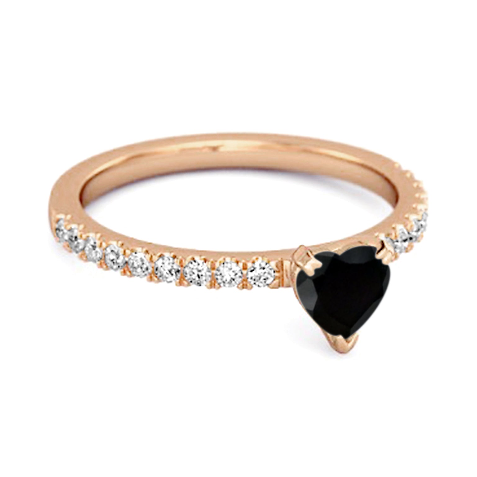 Black Spinel Pavé Band Ring - Sterling SIlver