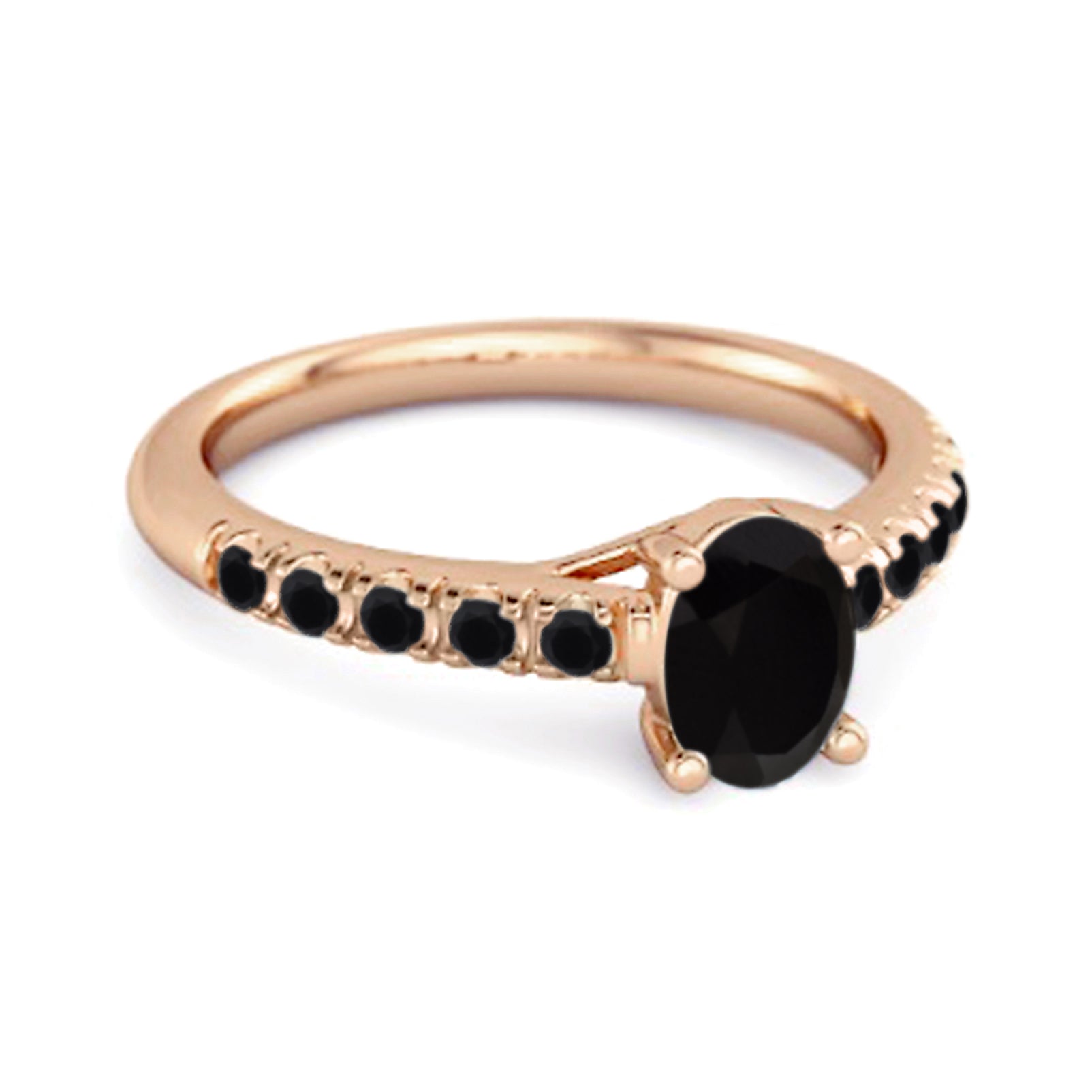 Black Spinel Pavé Band Classic Statement Ring - Sterling Silver
