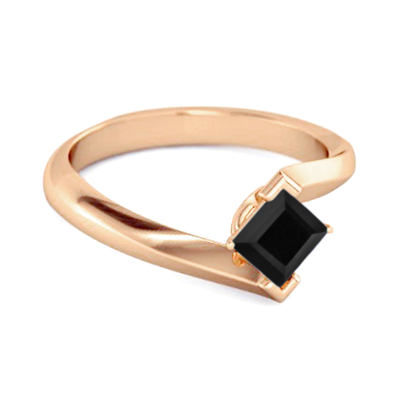 Embrace Ring 925 Sterling Silver 0.50 Ctw Black Spinel Women Ring