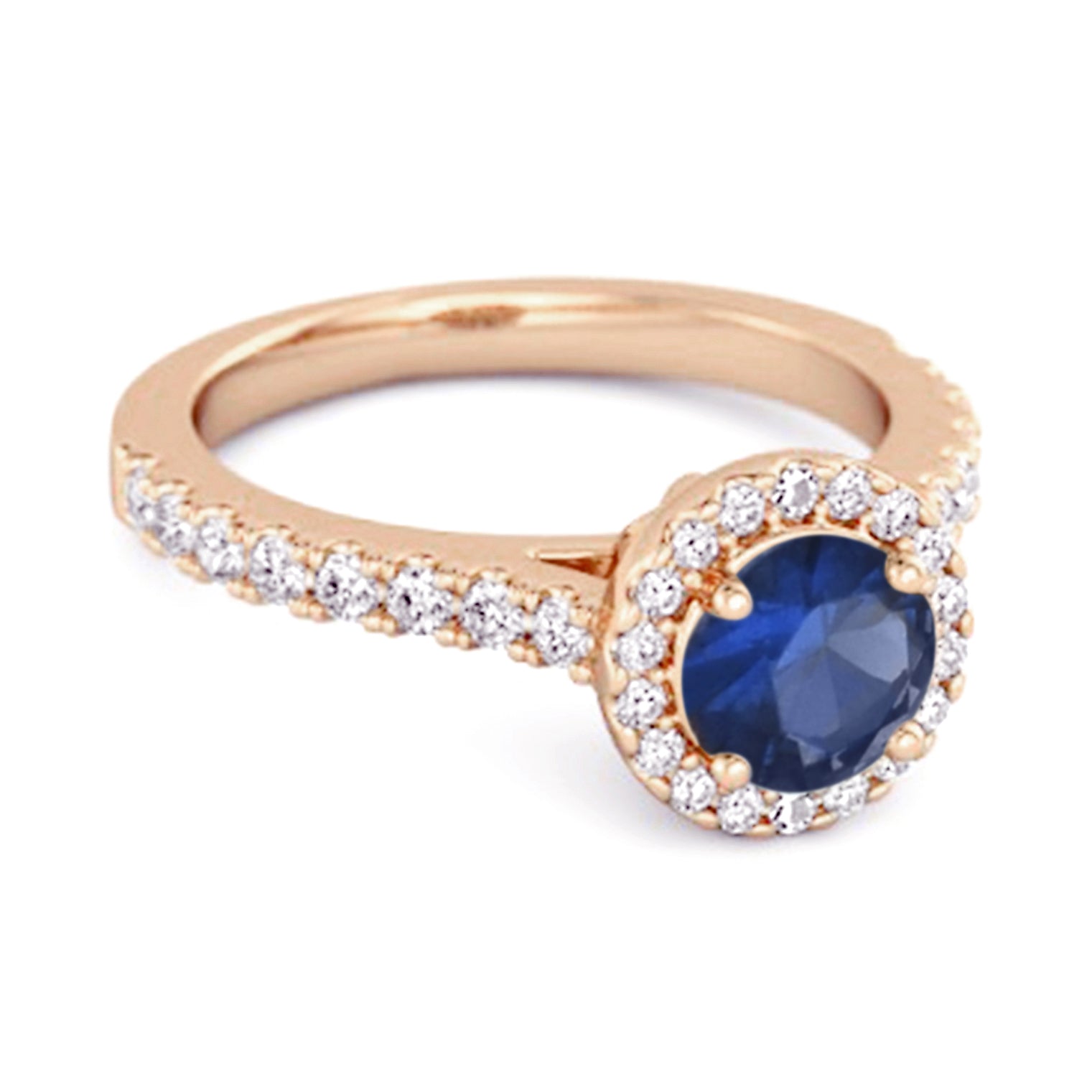 Anello solitario in argento sterling 925 con pietra portafortuna in zaffiro blu