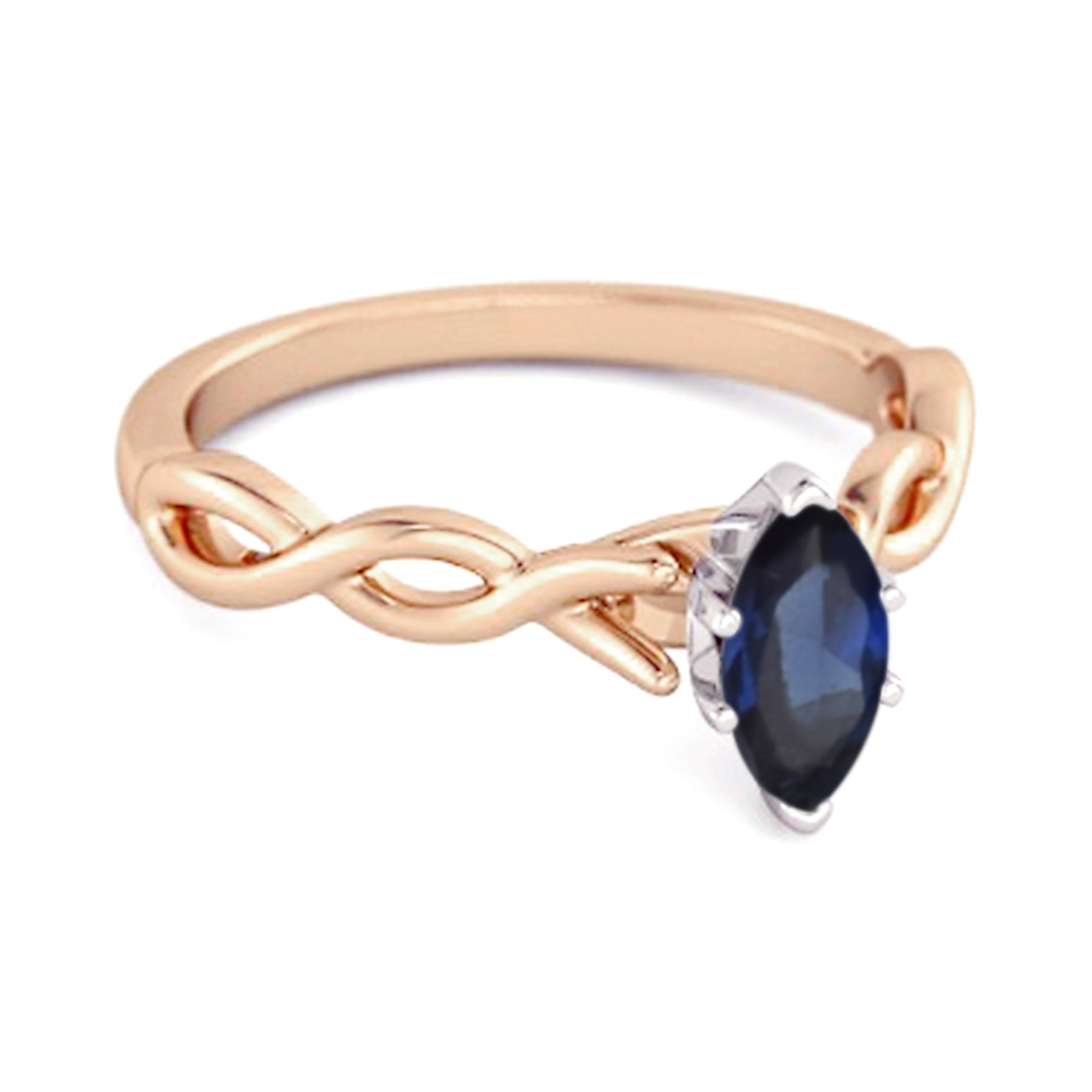 Blue Sapphire Marquise Ring – Sterling Silver