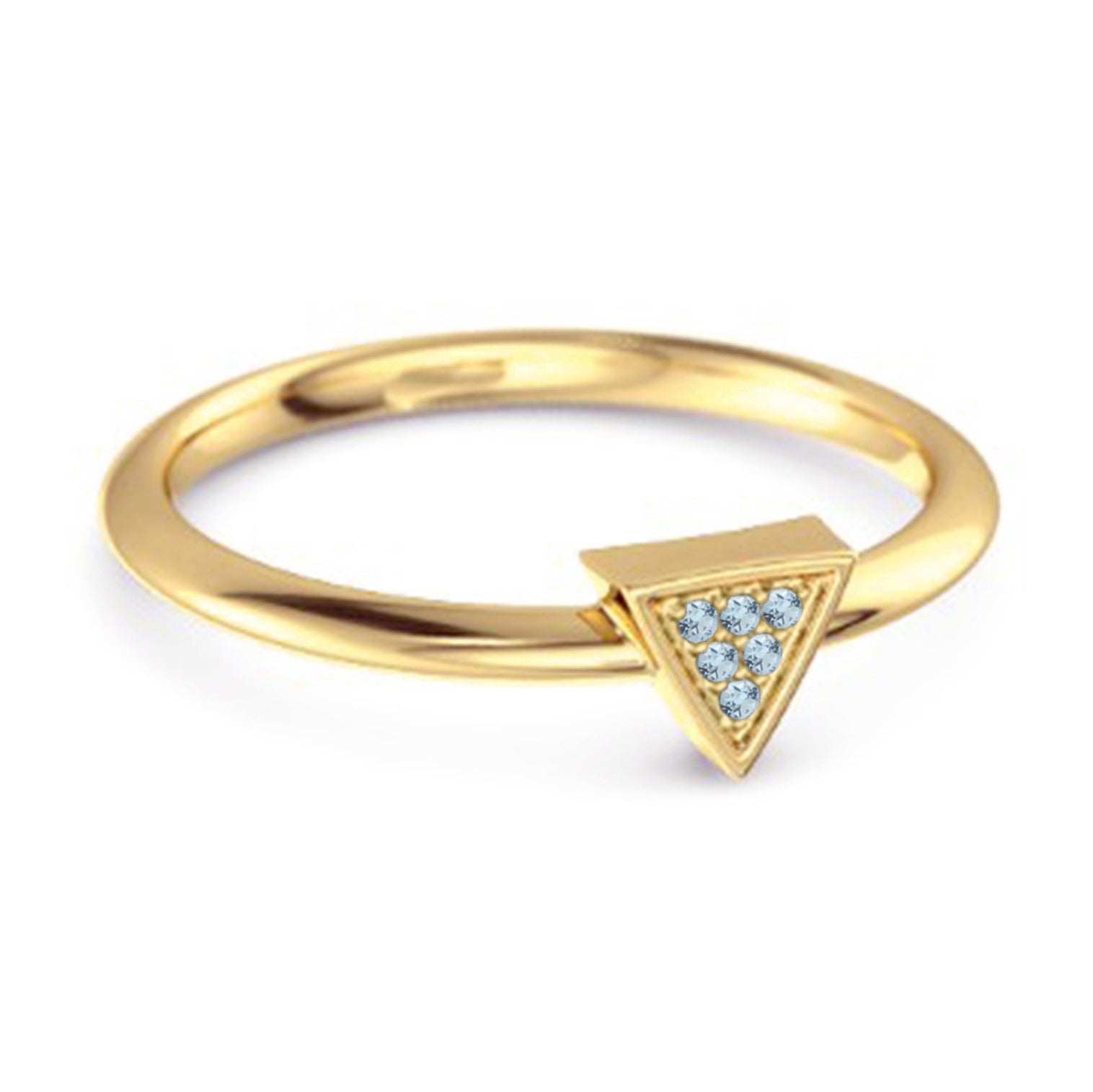 Blue Topaz Minimalist Geometric Ring –  Sterling Silver