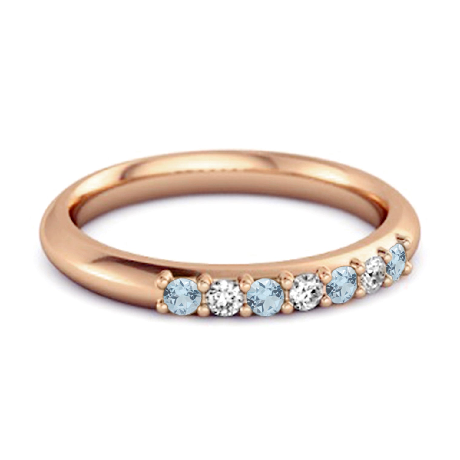 Blue Topaz Eternity Stackable Ring – Sterling Silver