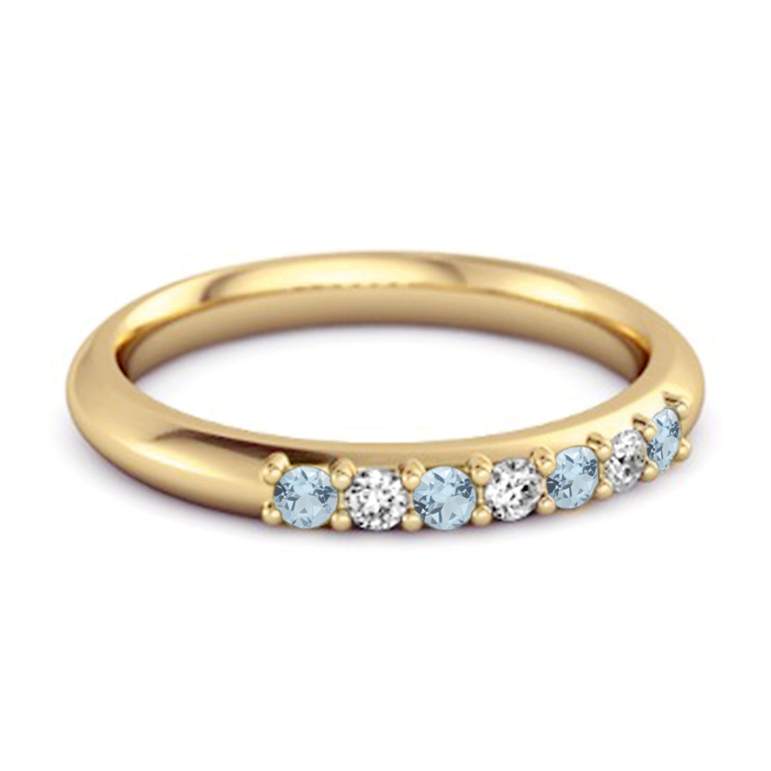 Blue Topaz Eternity Stackable Ring – Sterling Silver