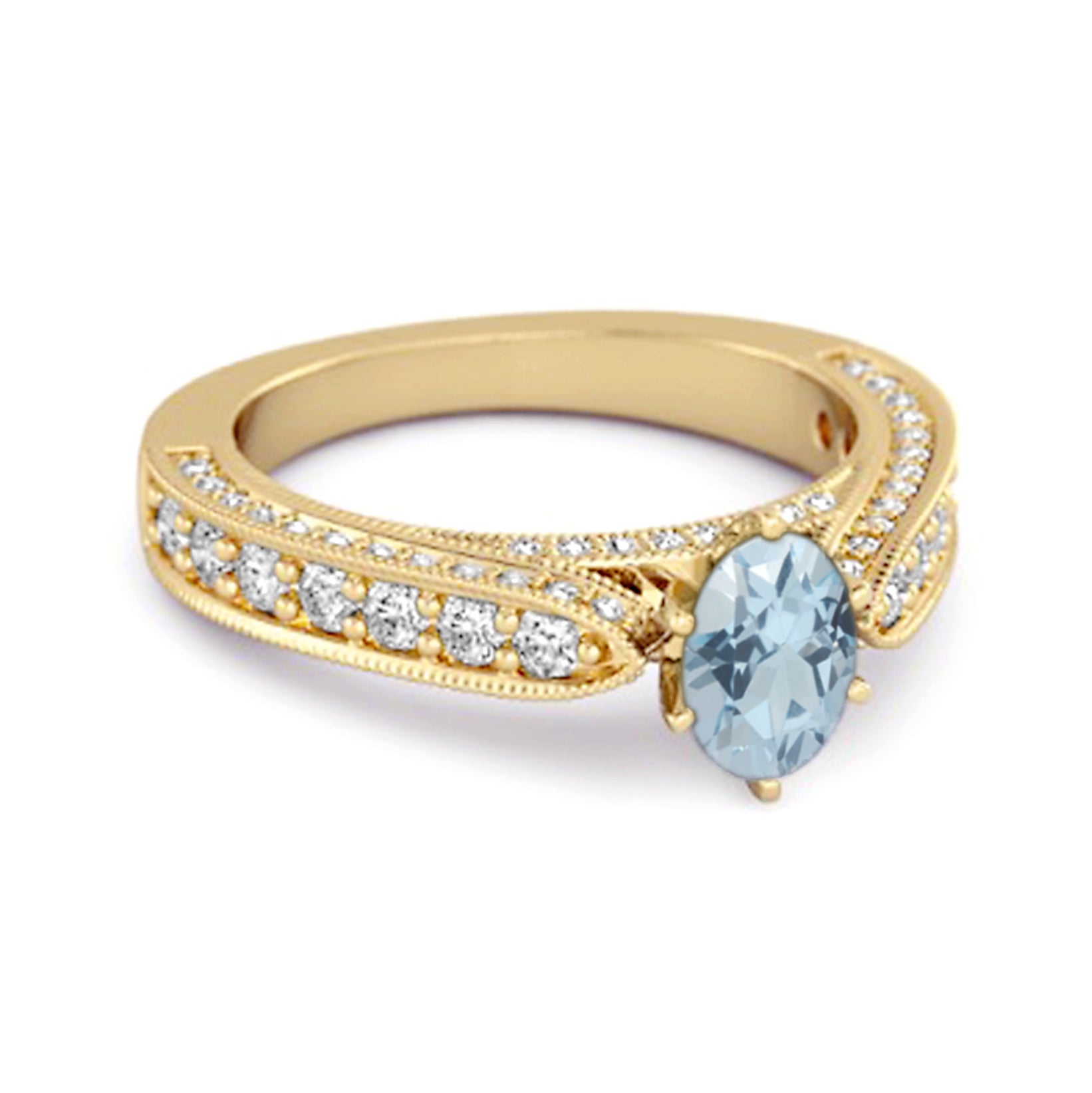 Anello solitario con topazio blu da 1,50 ct in argento sterling 925 Accents