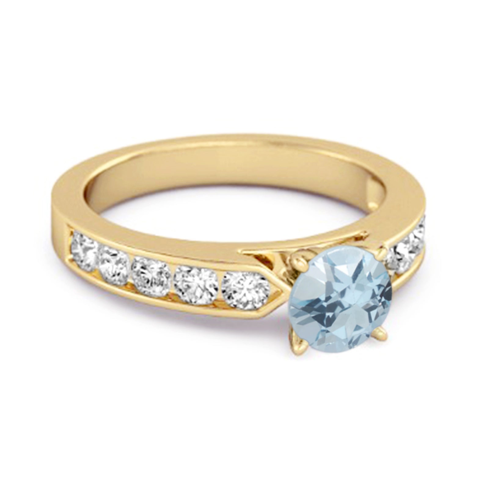 Blue Topaz Round Solitaire Statement Ring – Sterling Silver