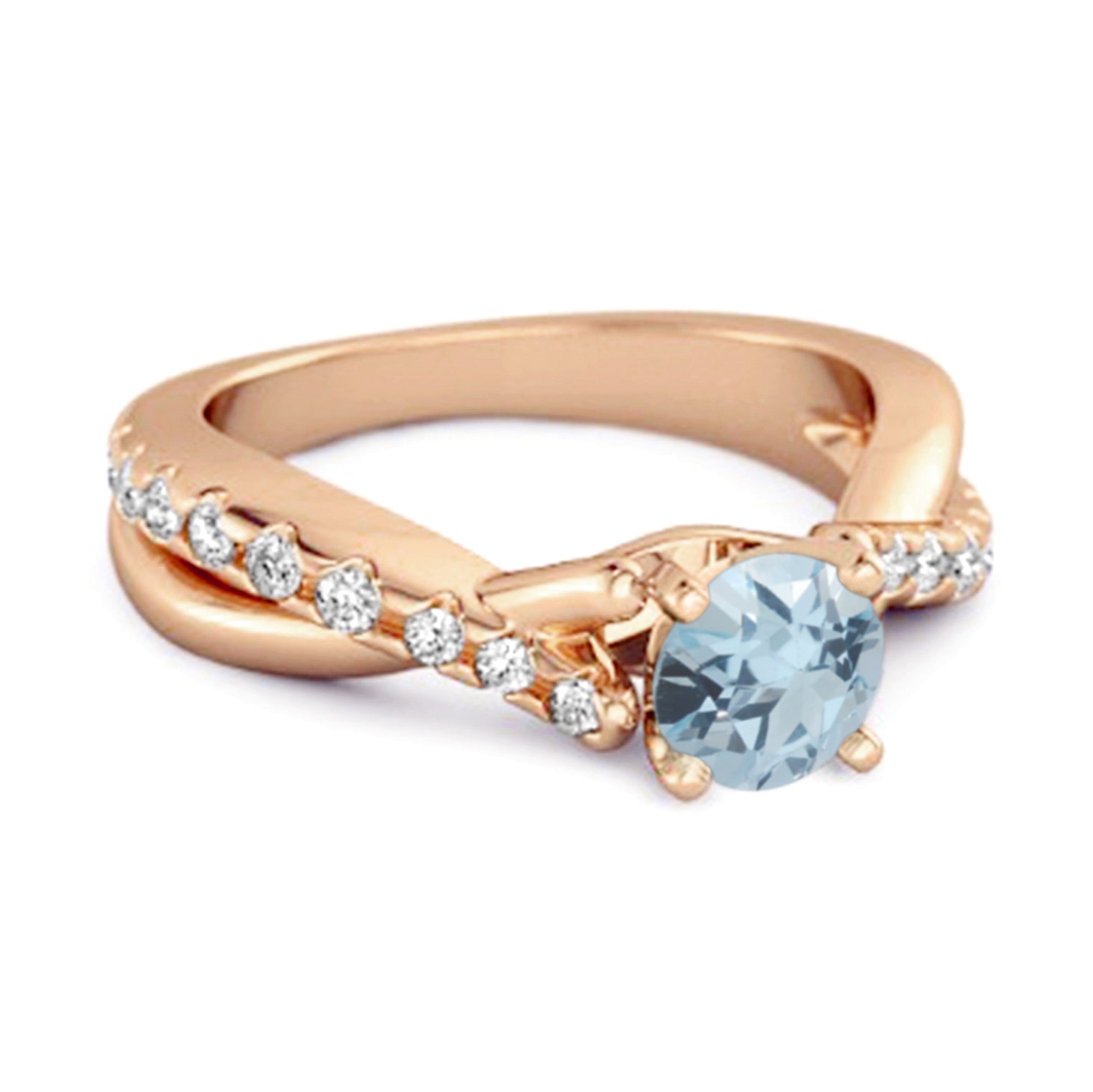 Anello con gambo intrecciato in argento sterling 925 con accenti di topazio blu