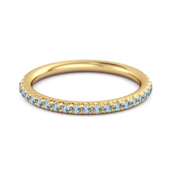 Eternity Collection Blue Topaz Stackable Ring Gift Her Sterling Silver