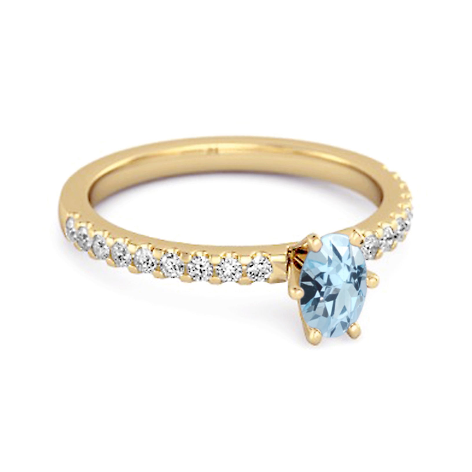 Anello abbagliante in argento sterling 925 con topazio blu solitario da 0,25 carati