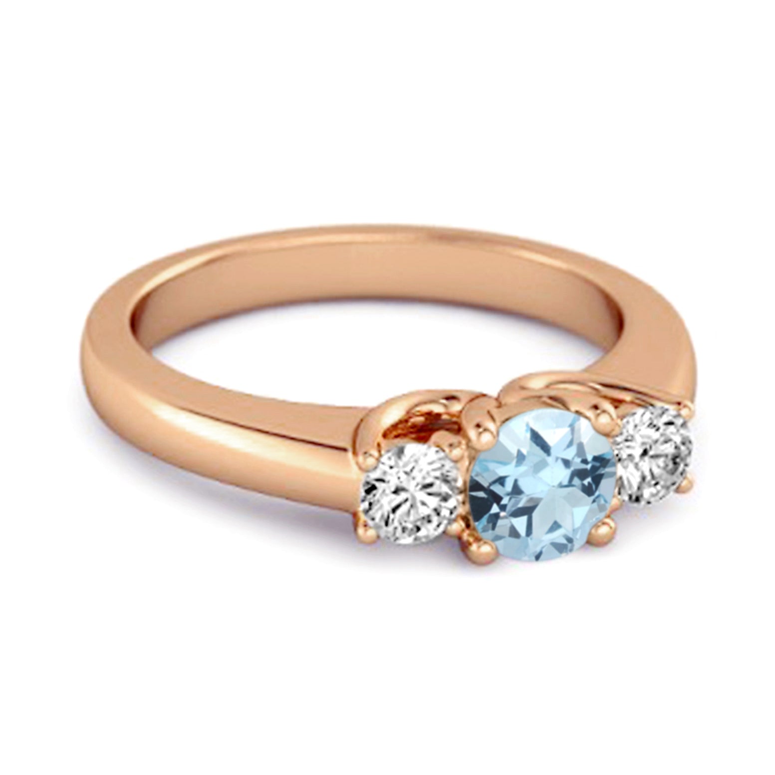 Anello di fidanzamento in argento sterling con tre pietre da 0,10 ct di topazio blu