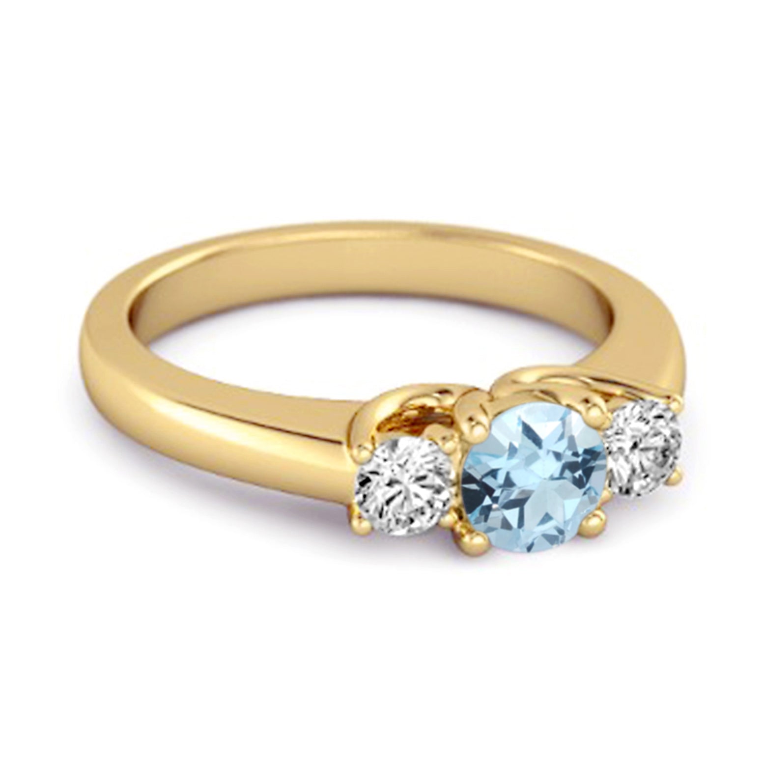 Anello di fidanzamento in argento sterling con tre pietre da 0,10 ct di topazio blu