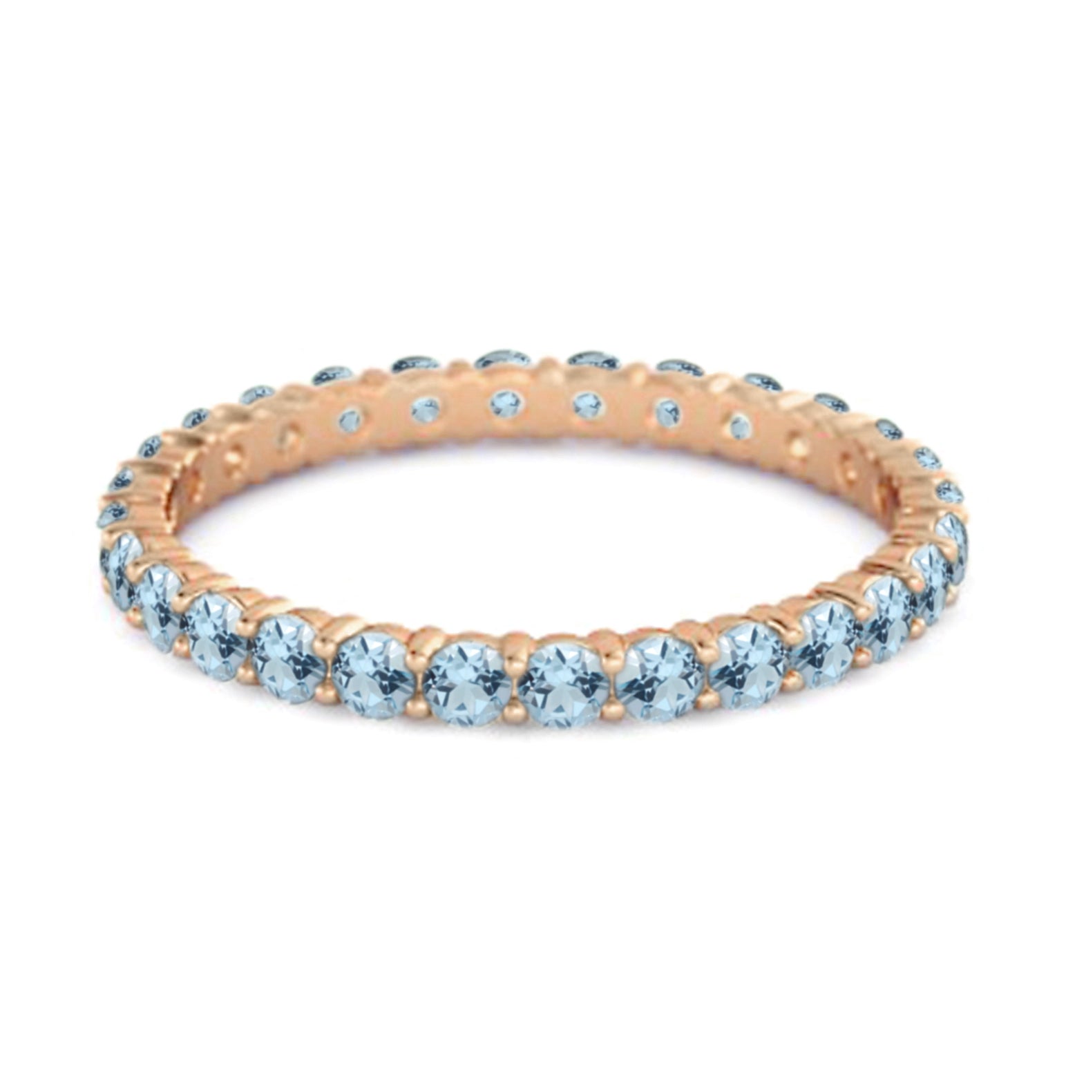 Blue Topaz Full Eternity Ring – Sterling Silver