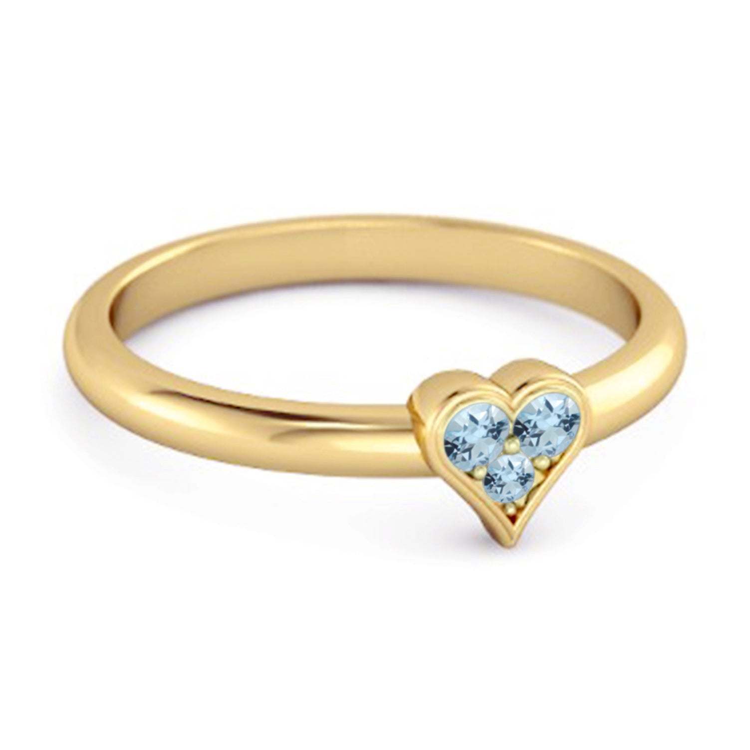 Blue Topaz Heart Cluster Ring - Sterling Silver