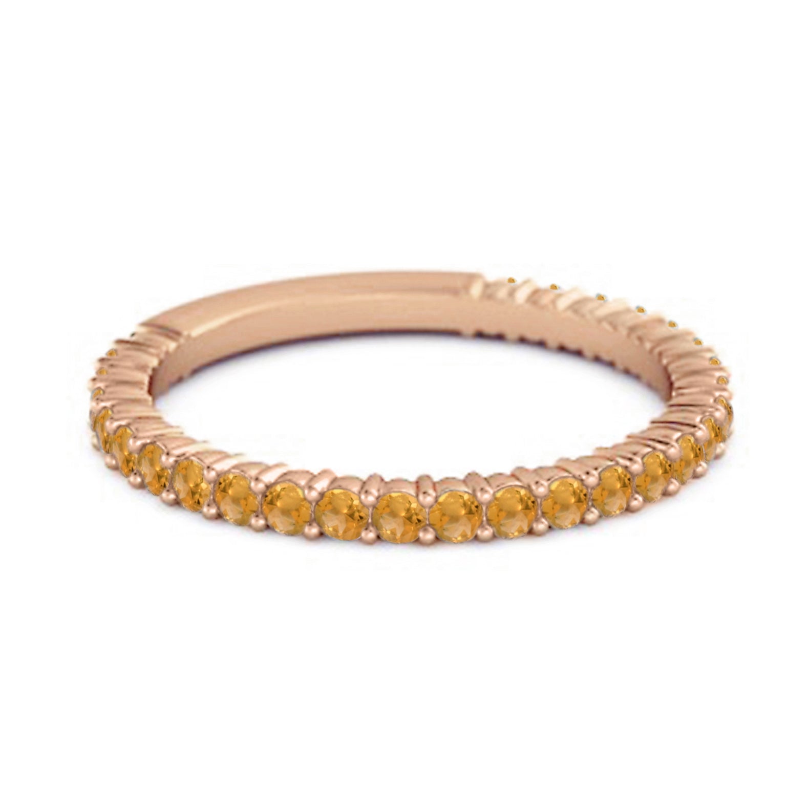 Citrine Eternity Band Ring – Sterling Silver
