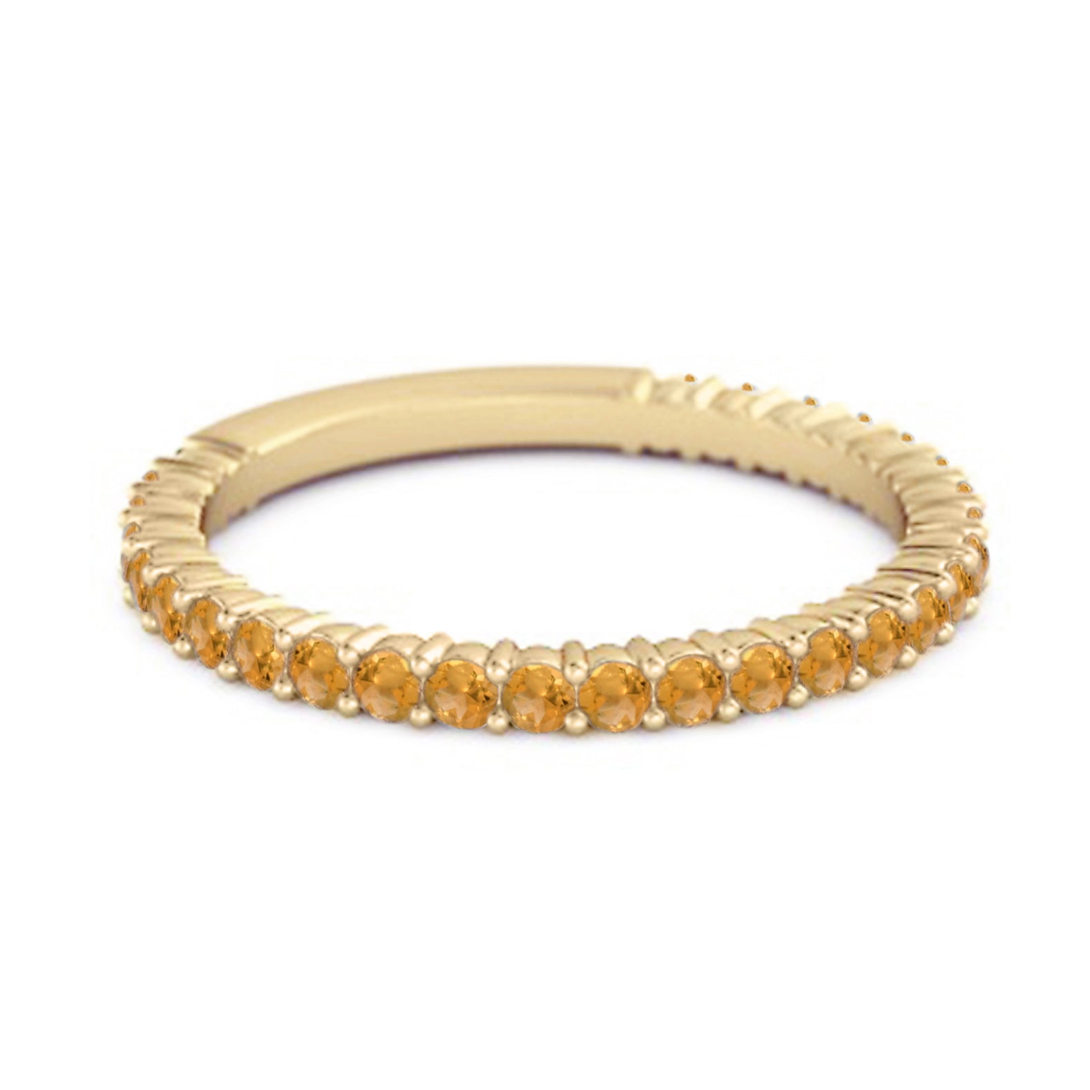 Citrine Eternity Band Ring – Sterling Silver
