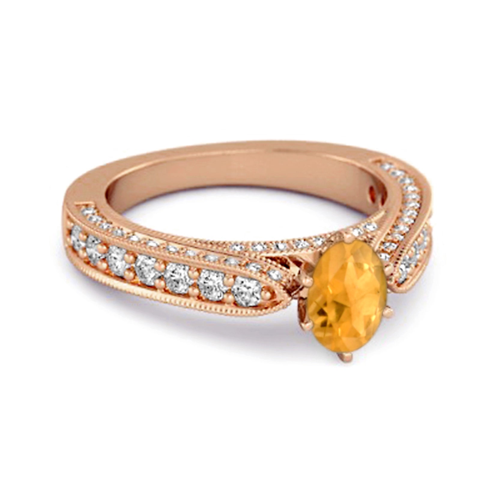 Citrine Tapered Five-Stone Ring – Sterling Silver