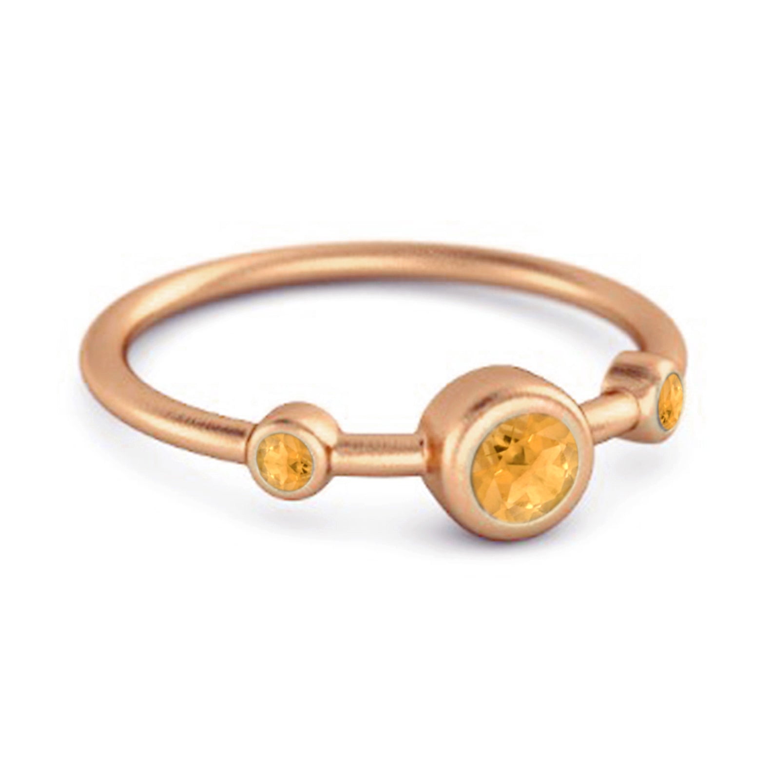 Citrine Three-Stone Elegant Trio Design Ring – Sterling Silver