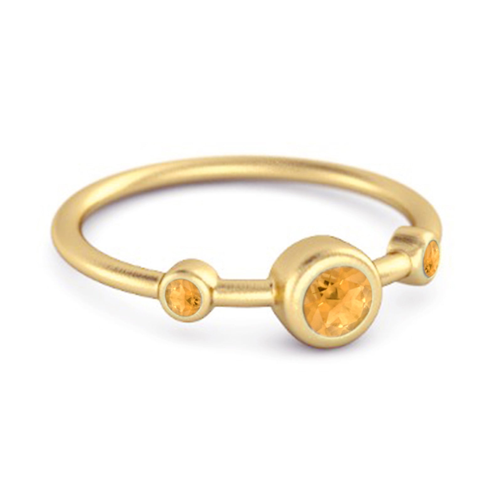 Citrine Three-Stone Elegant Trio Design Ring – Sterling Silver