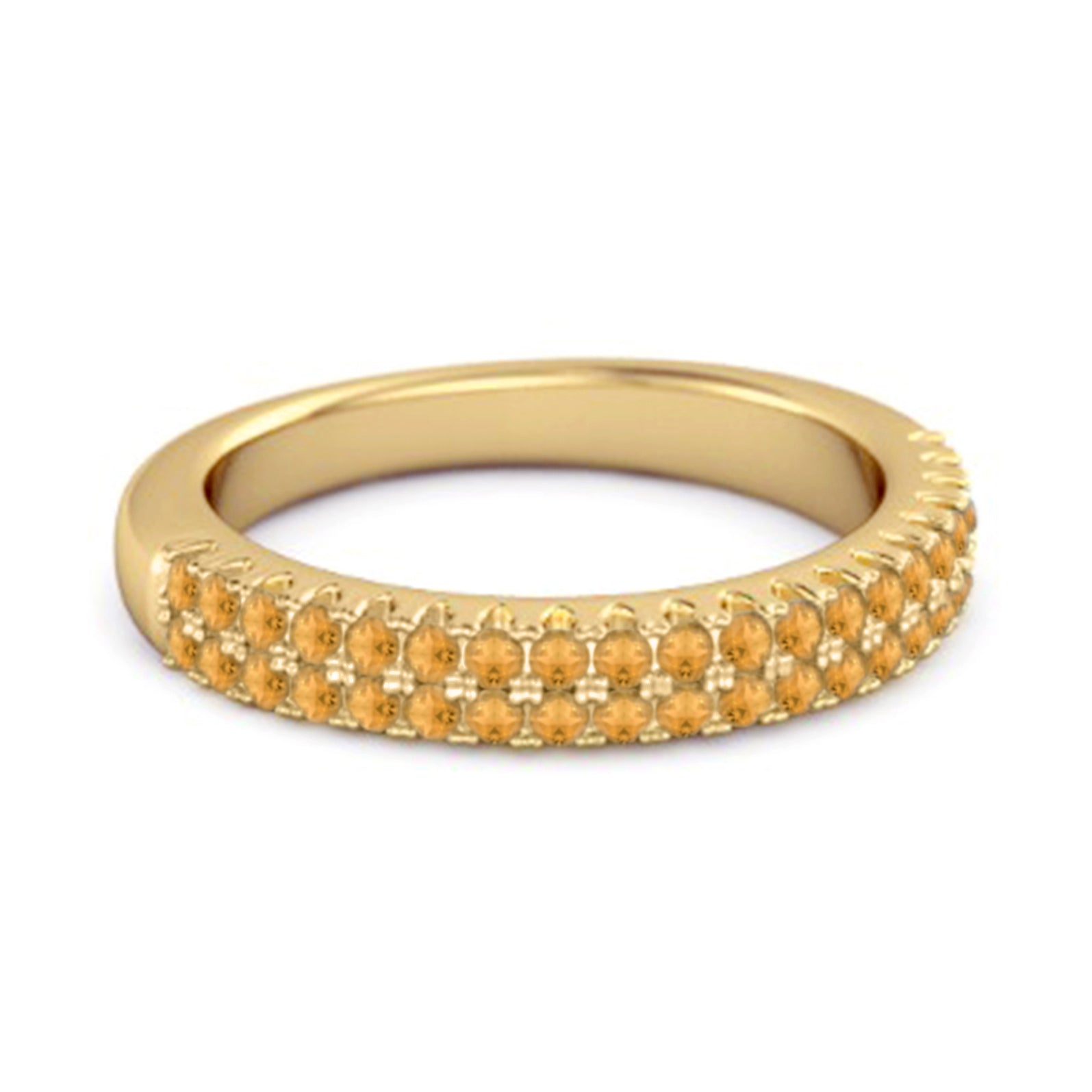 Citrine Triple Row Eternity Band Ring – Sterling Silver