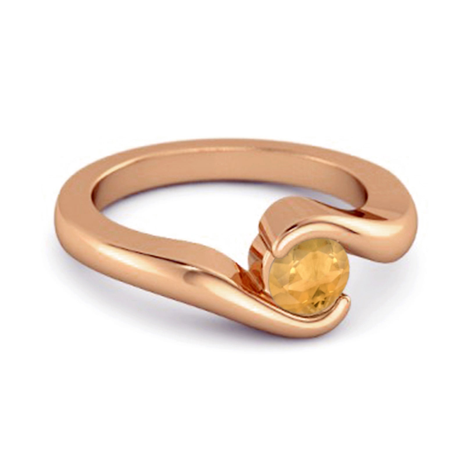 Citrine Contemporary Wrap Bypass Style Ring – Sterling Silver