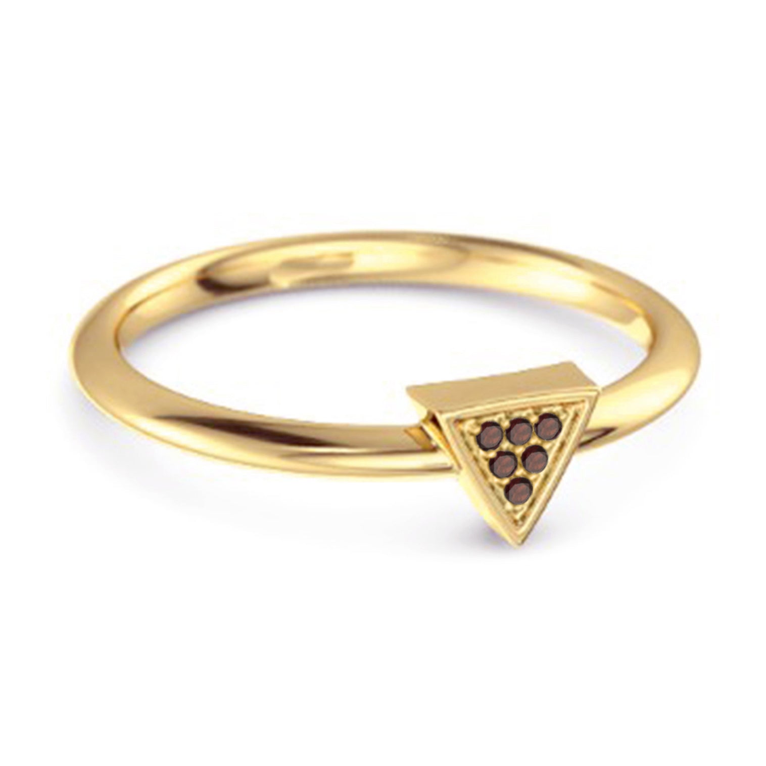 Garnet Minimalist Geometric Ring – Sterling Silver