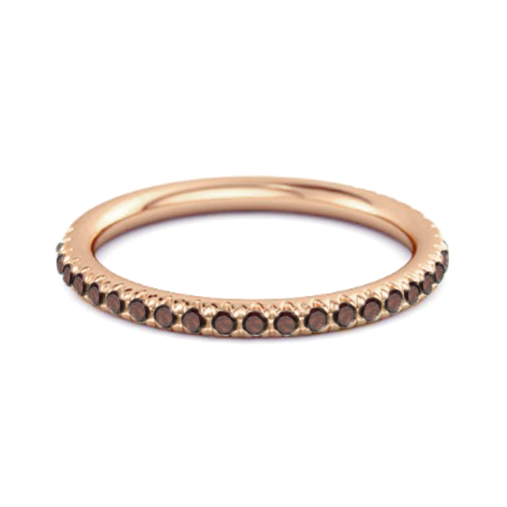 Garnet Round Eternity Ring – Sterling Silver