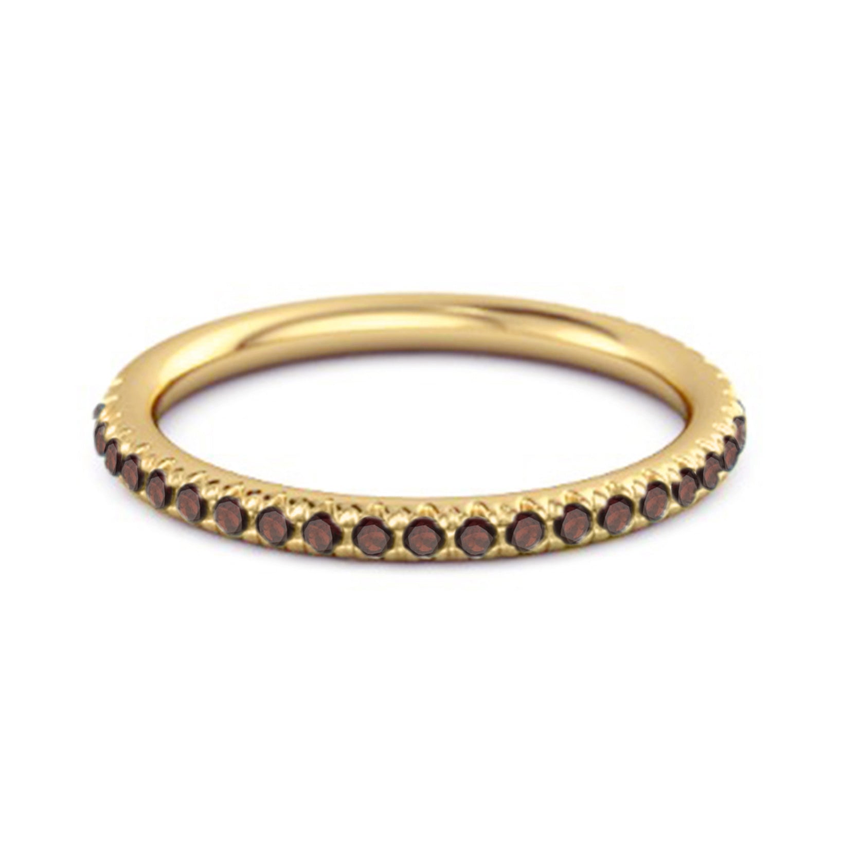 Garnet Round Eternity Ring – Sterling Silver