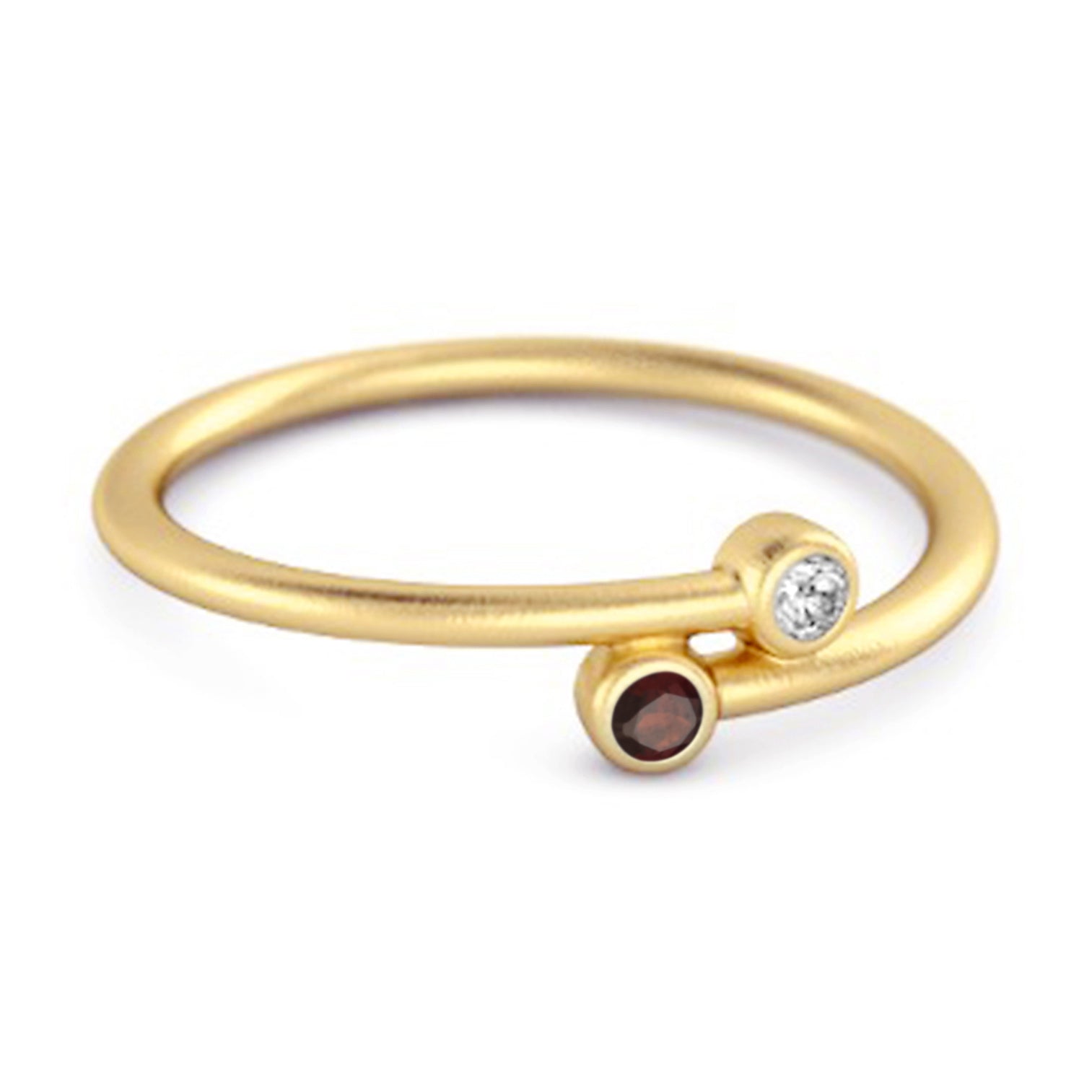 Garnet Birthstone 925 Sterling Silver Personalized Split Ring