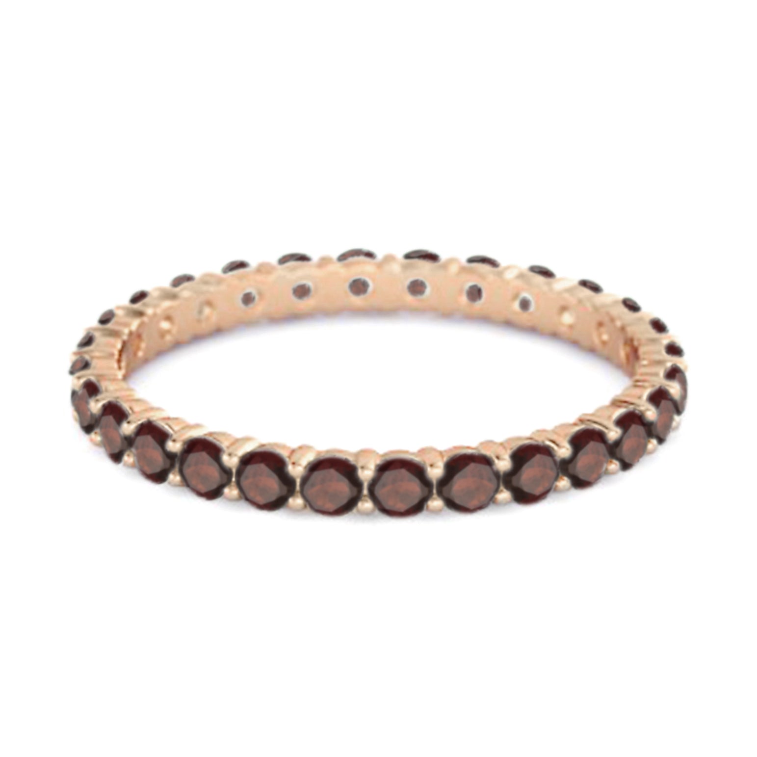 Garnet Full Eternity Ring – Sterling Silver