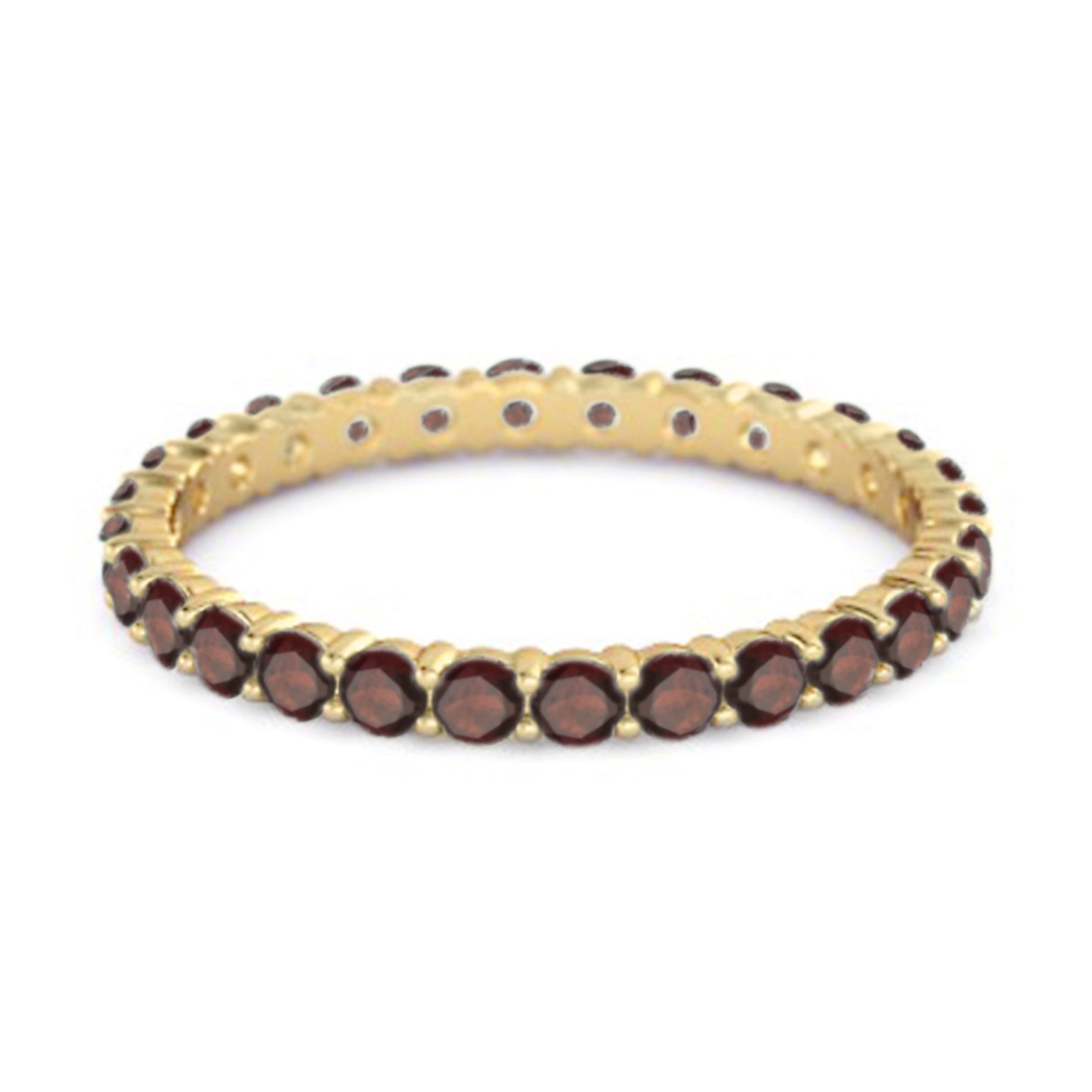 Garnet Full Eternity Ring – Sterling Silver